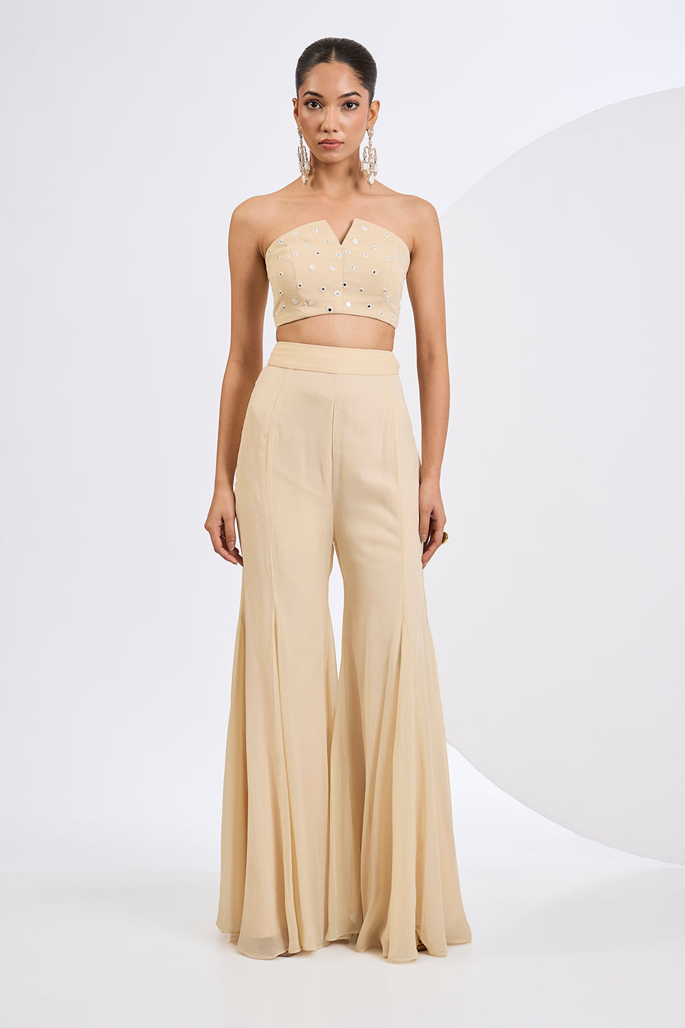 Heavily Embroidered Cape Jacket Set