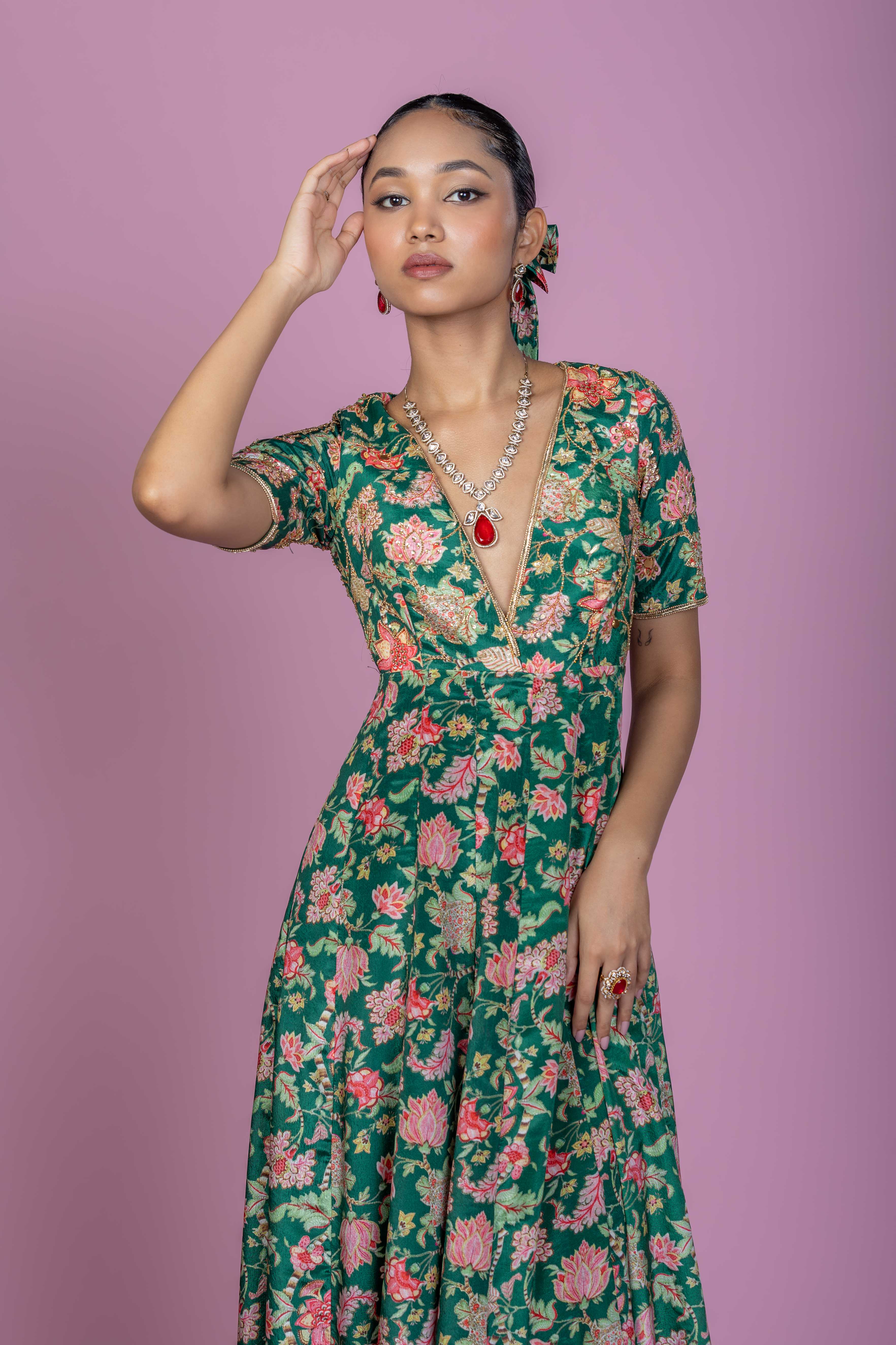 Peppy Panna Anarkali gown set