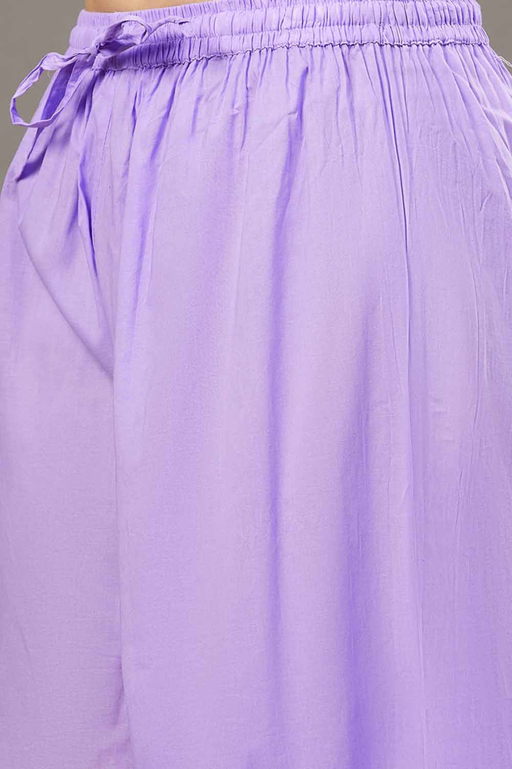 Mauve Chikankari Kurta Palazzo Set - Elegant Two-Piece Outfit