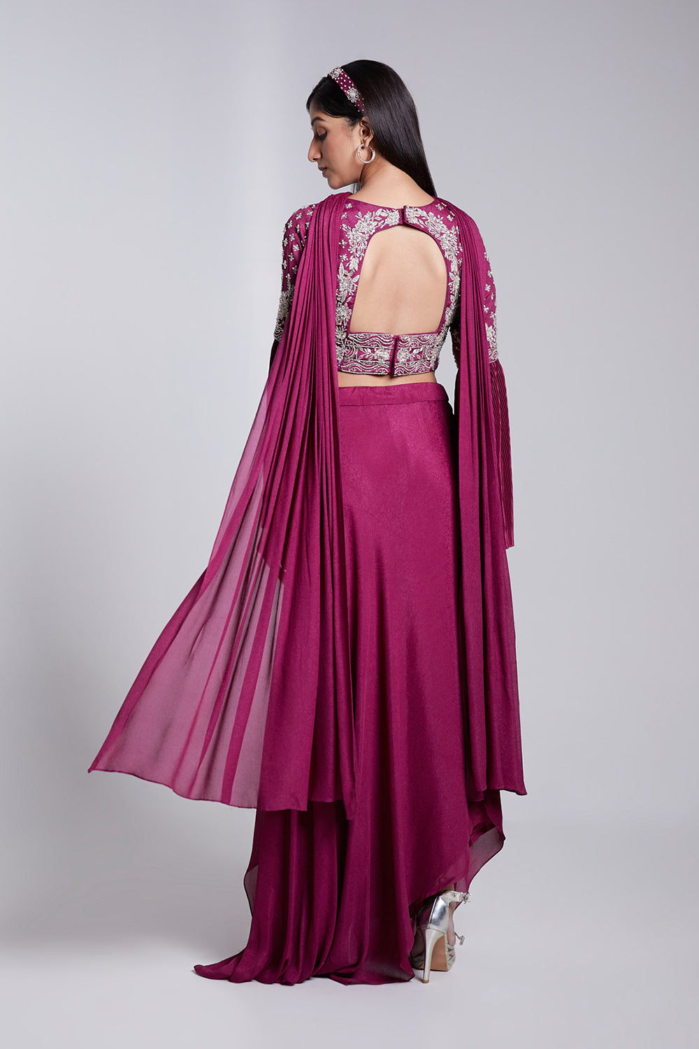 Fusion Crop Top And Drape Skirt