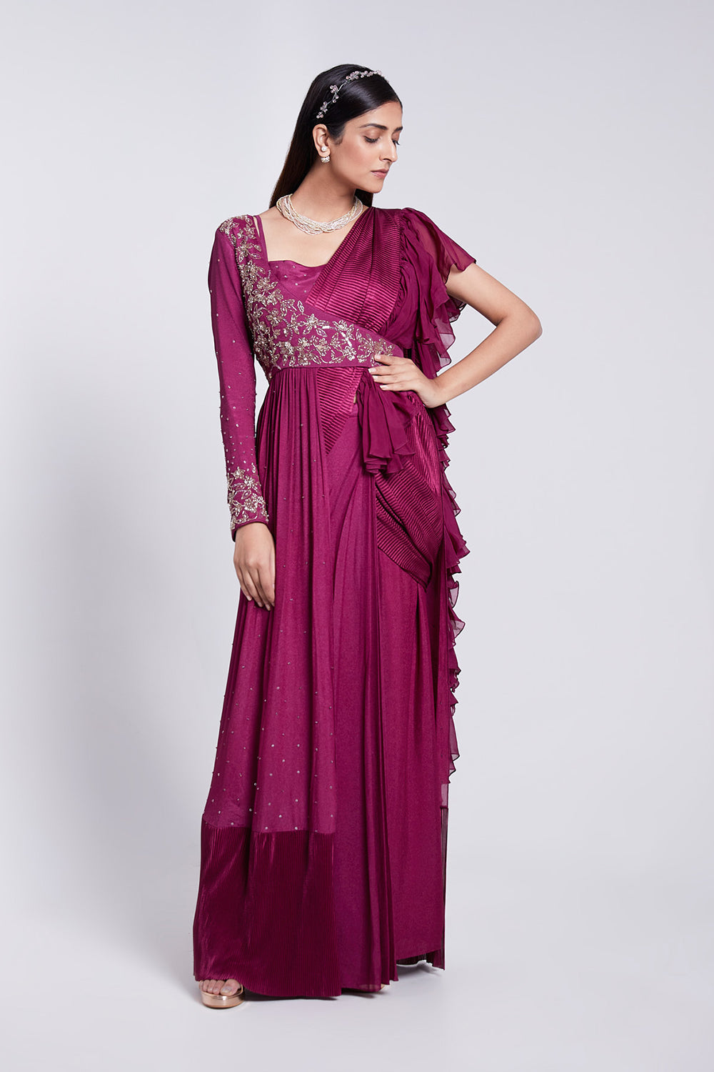 Ruffle Saree with Jacket