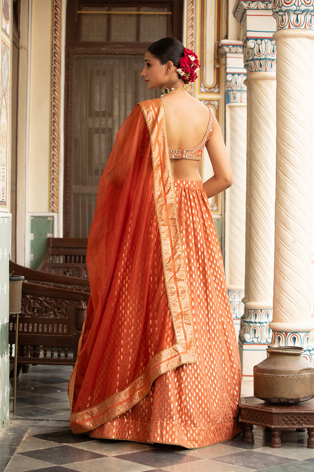 Rust Lehenga Set