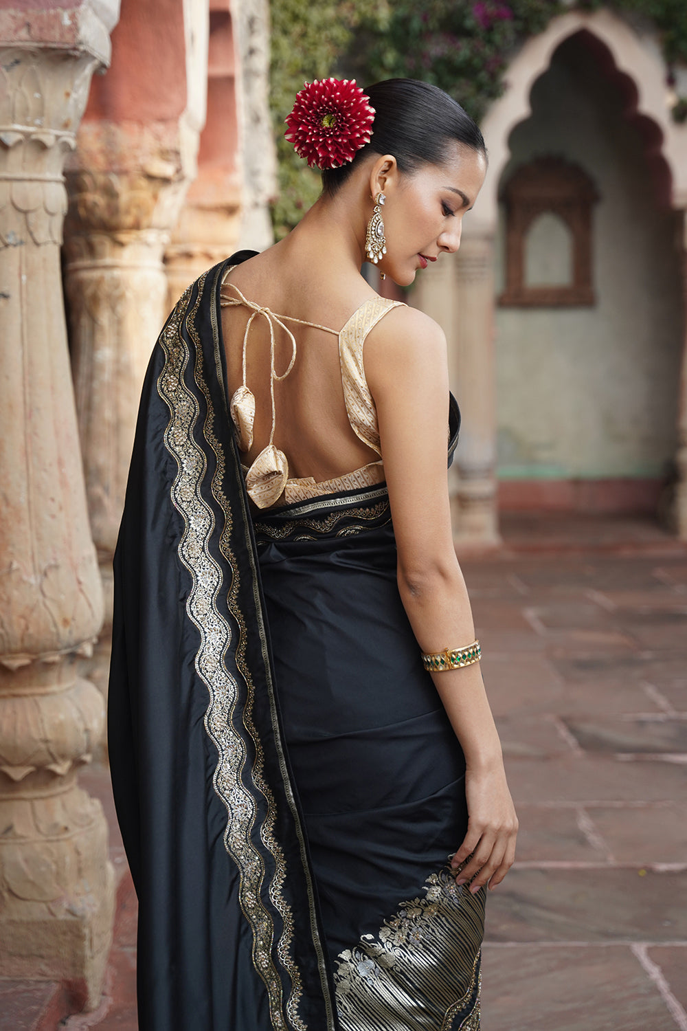 Keira Banarasi Saree - Black