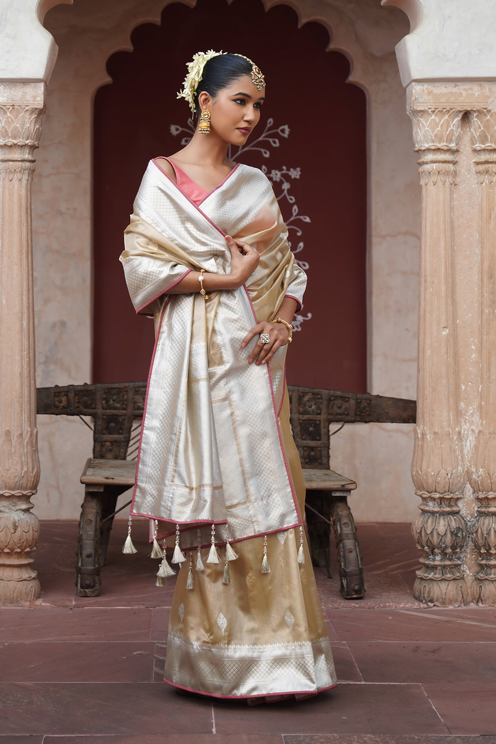 Zahra Banarasi Saree - Gold