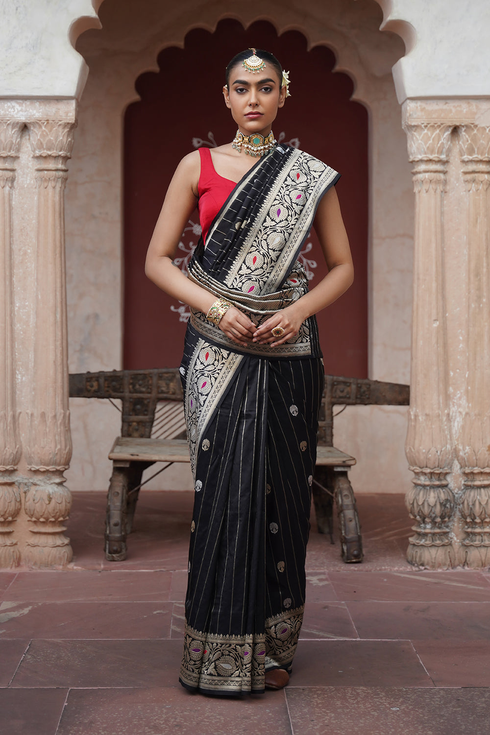 Hema Banarasi Saree - Black