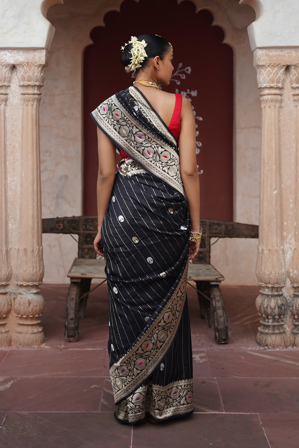 Hema Banarasi Saree - Black