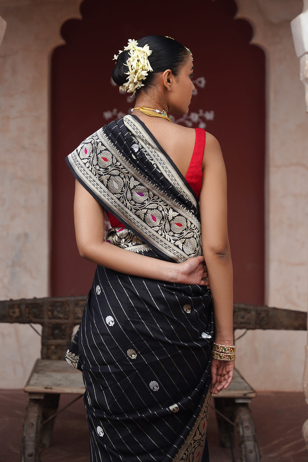 Hema Banarasi Saree - Black