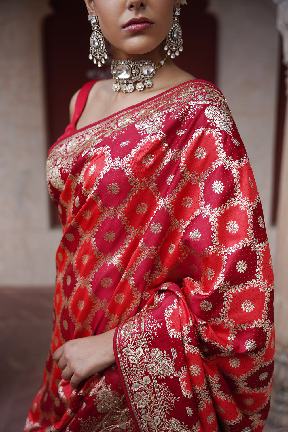 Ravisha Banarasi Saree - Red