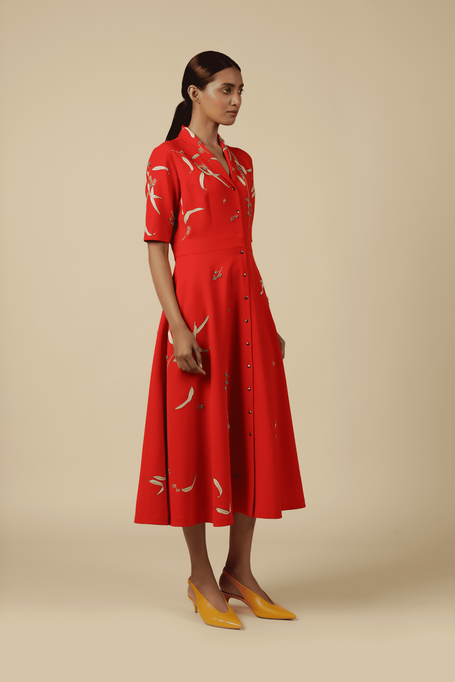 Eucalyptus Shawl Collar Dress