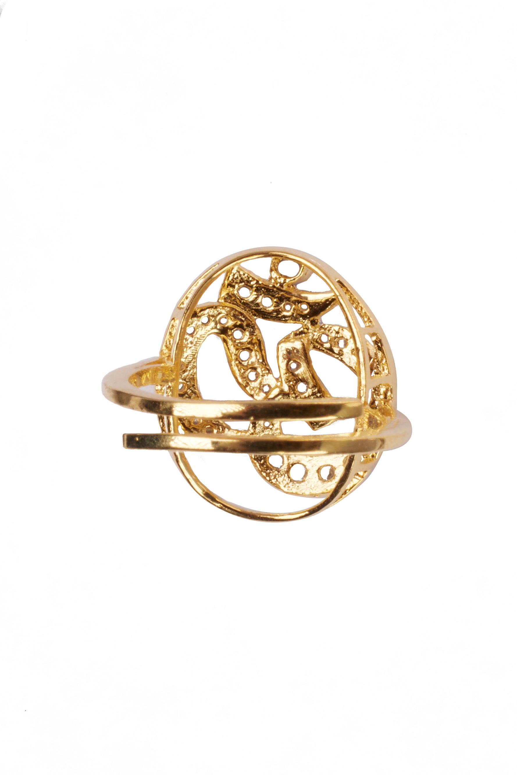 CY Sica Jewellery Cubic Zirconia Om Ring Front 3