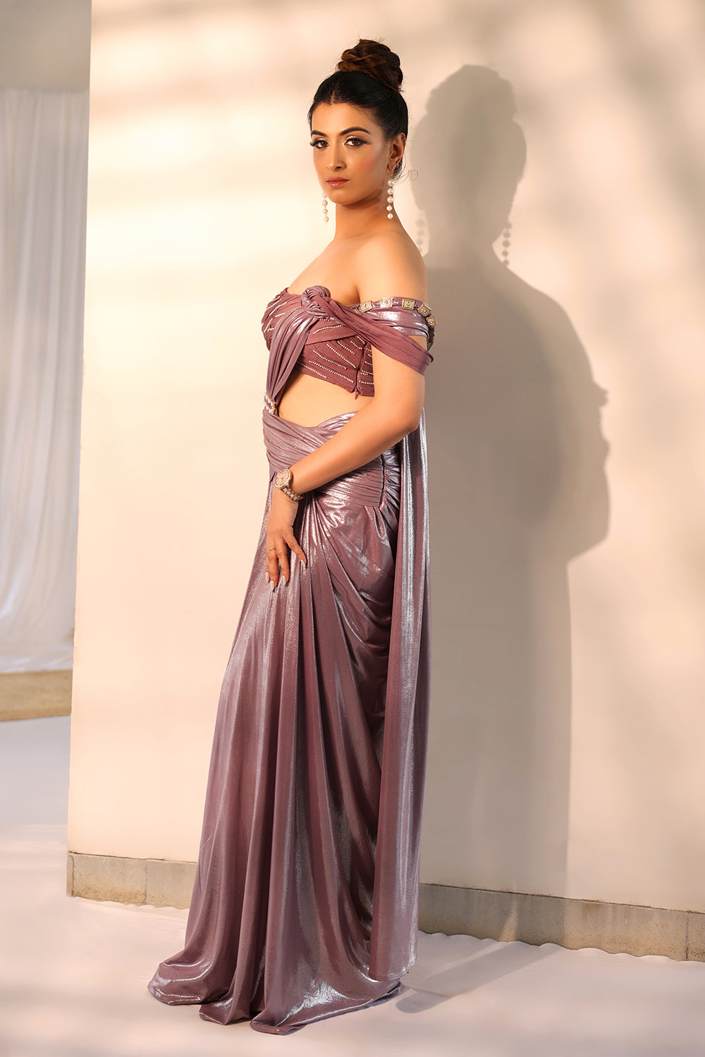 Lilac Smoke Saree