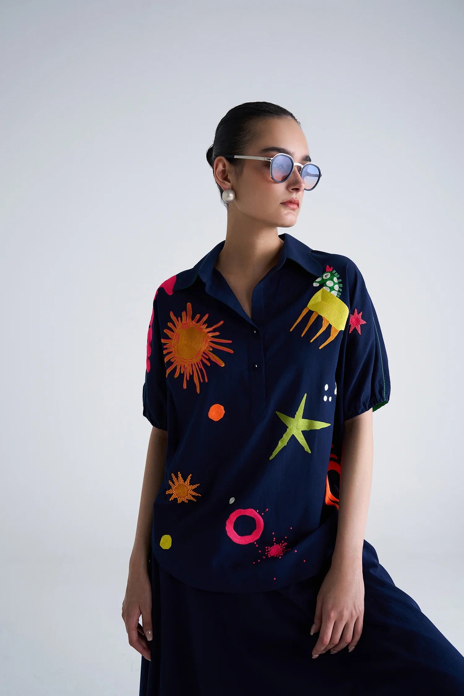 CIRCULAR SKIRT OF KIDOODLE BUTTON DOWN TOP
