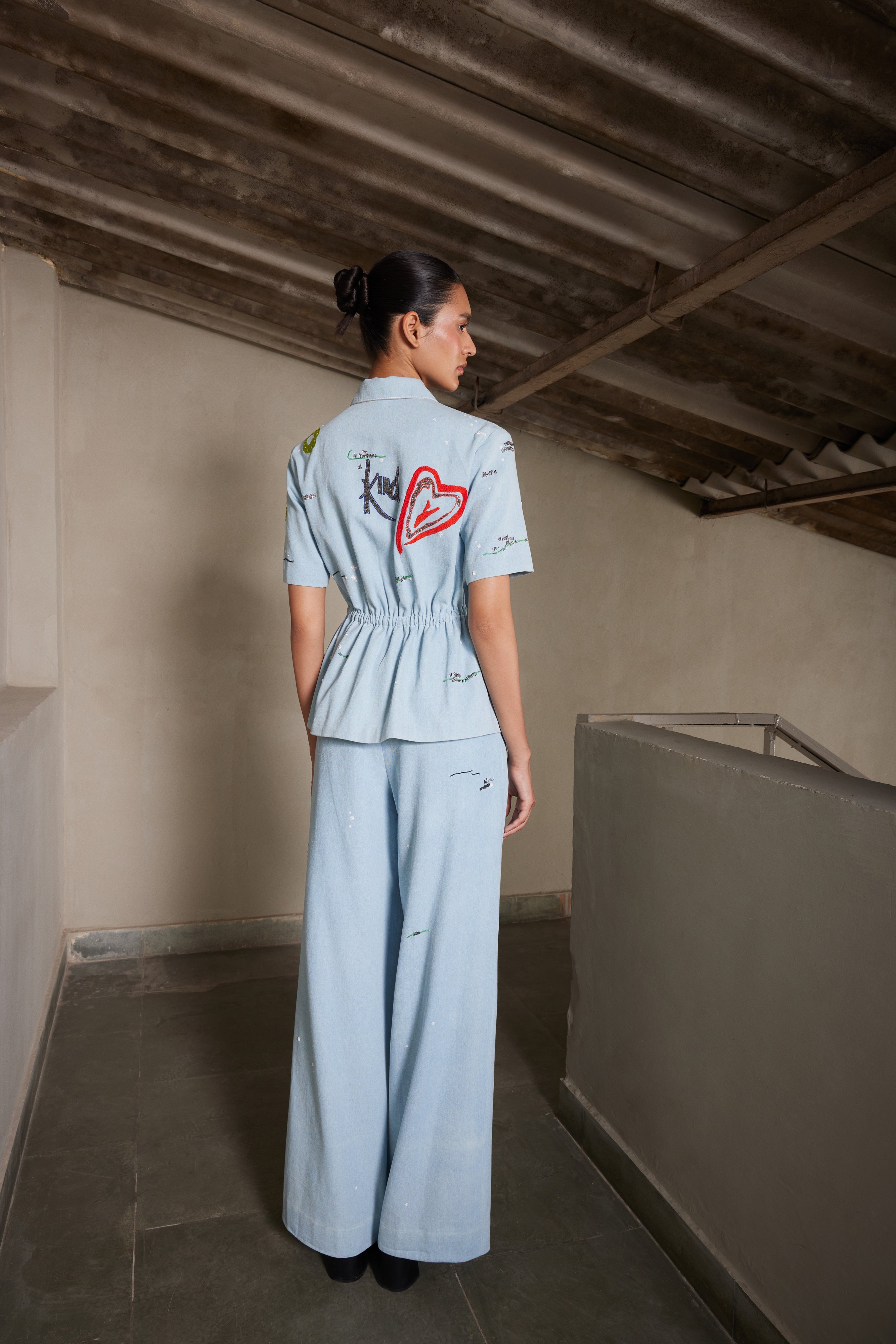 PANTS OF ( ART & WORDS DRAWSTRING TOP )
