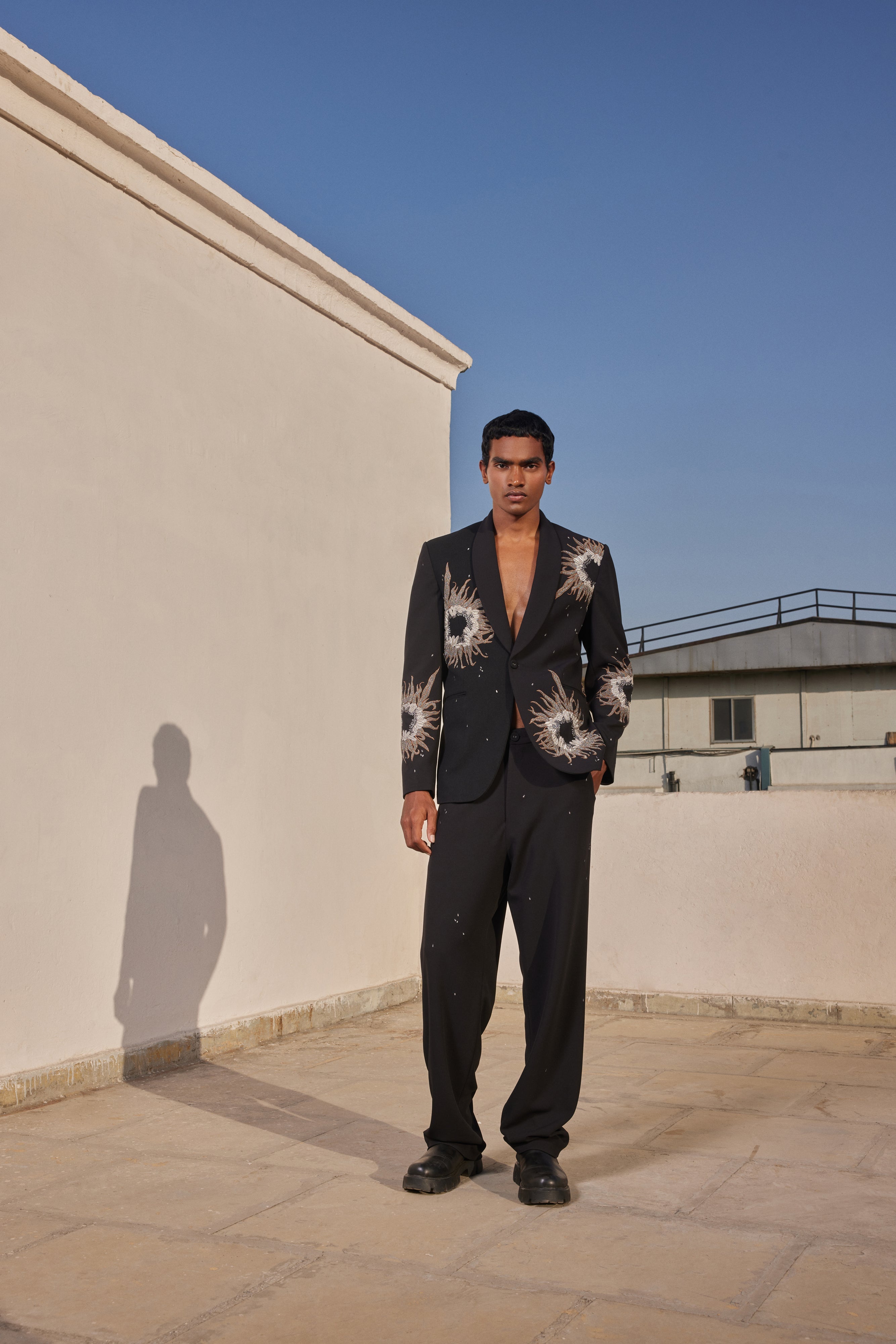 MULTI PETALS SHAWL COLLAR BLAZER