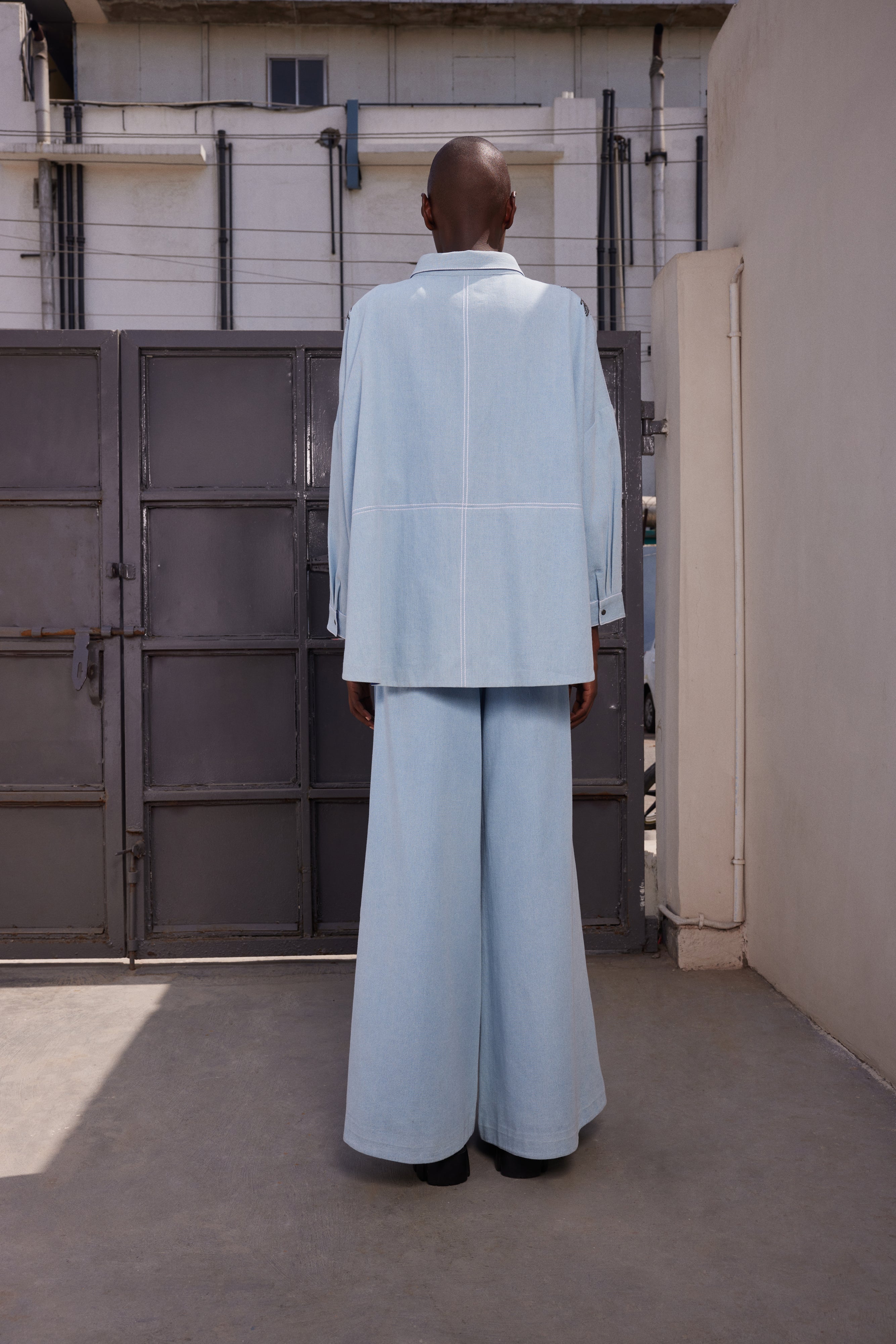 FLARED PANT OF ( BIG FISH OVERSIZED SHACKET )