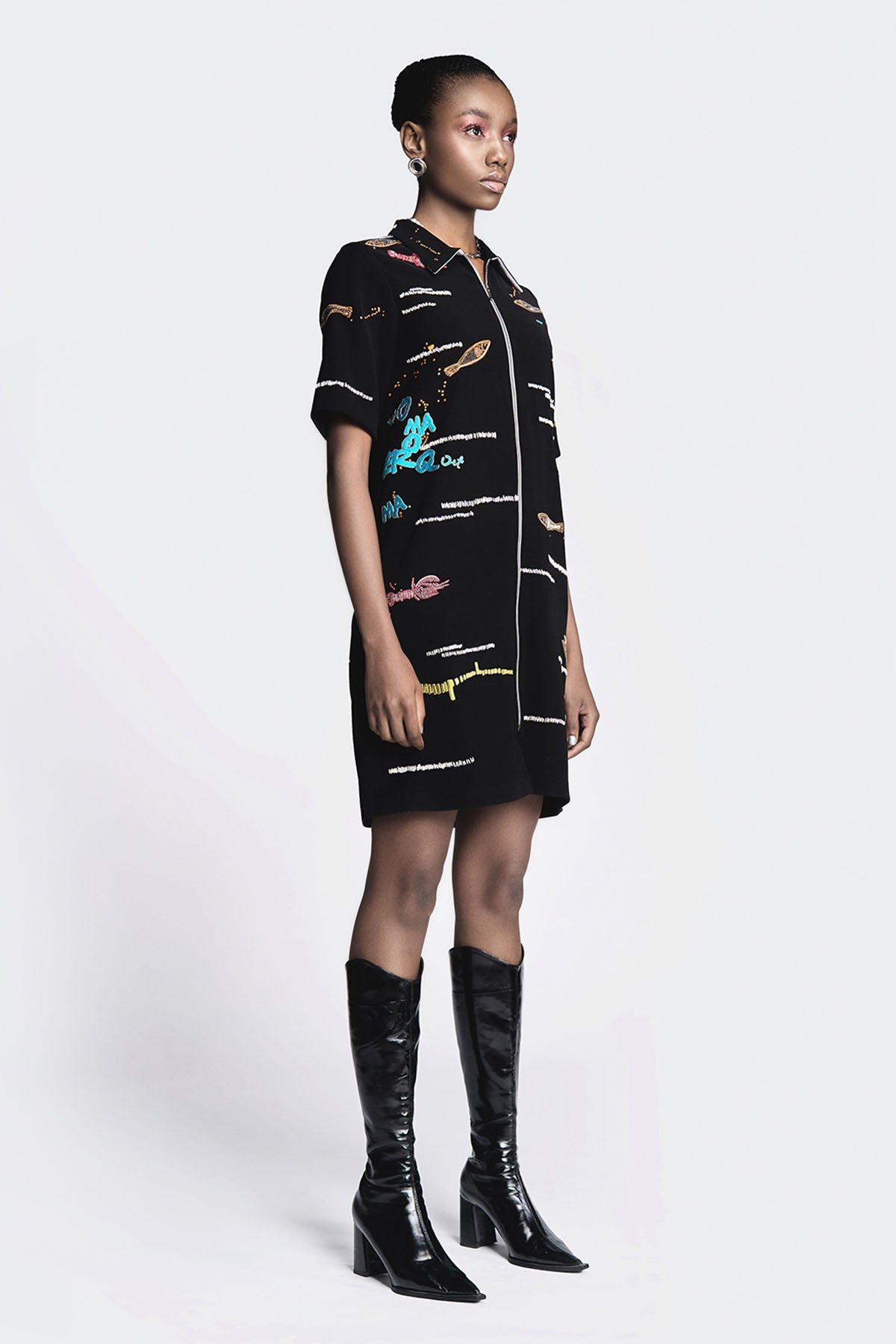Fish and Prawn Shift Dress