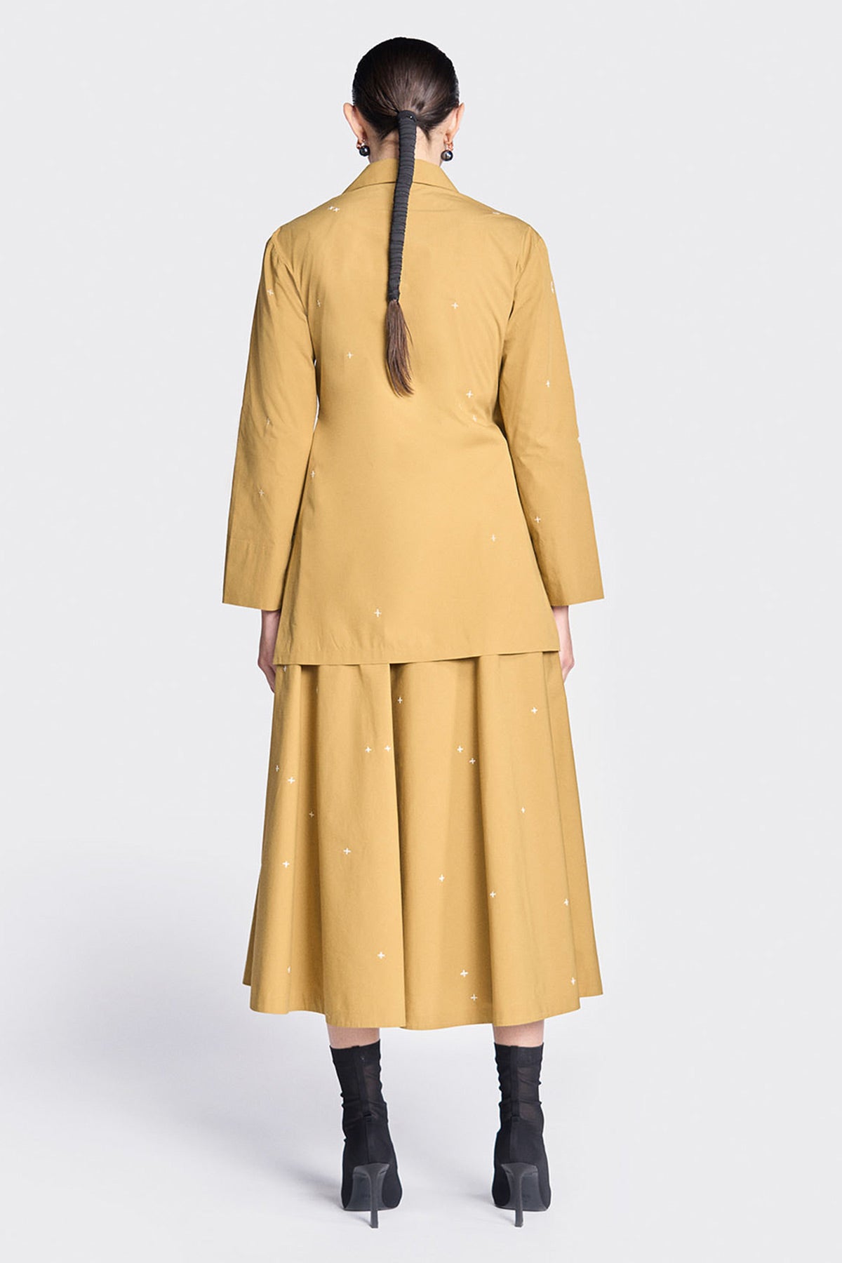 Circular Skirt of (Butterfly Stamp Cross Shirt)