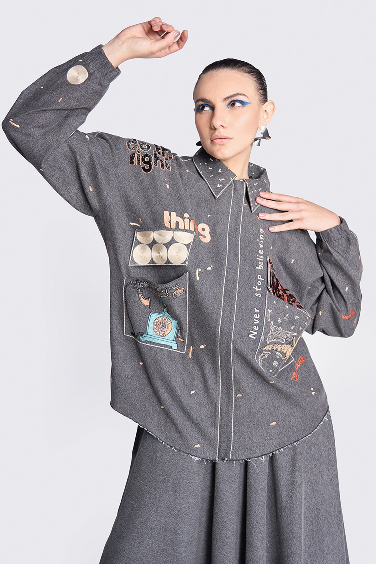 Telephone, Circles and Crab Oversized Jacket