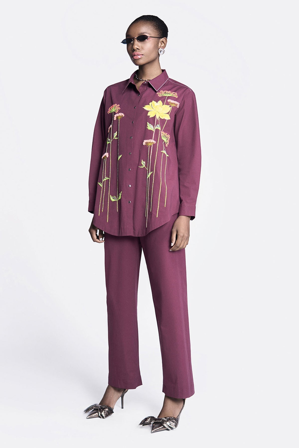 Straight Pants of (Colourful Lotus Baggy Shirt)