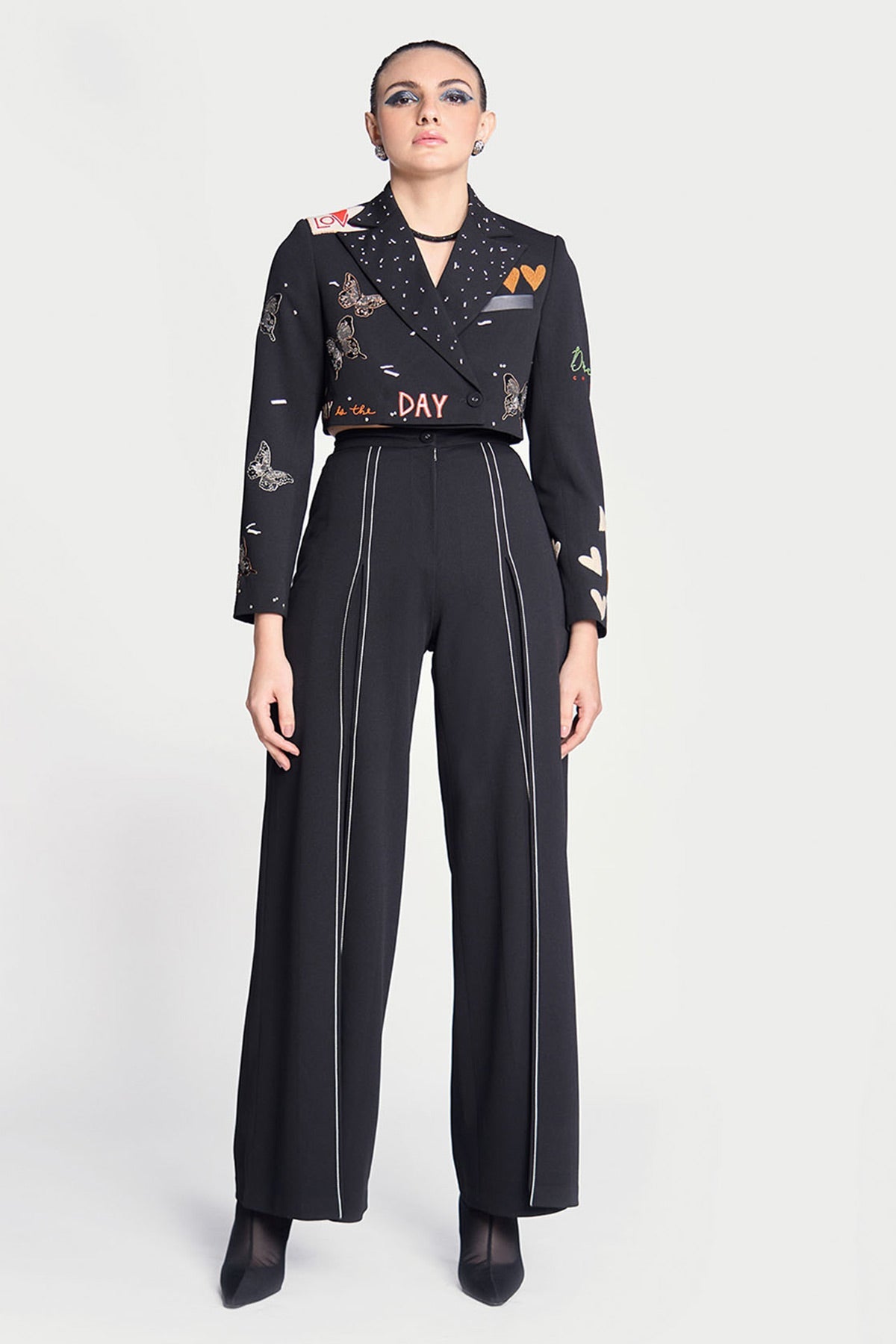 Pleated Pants of ( Dream Cropped Blazer)