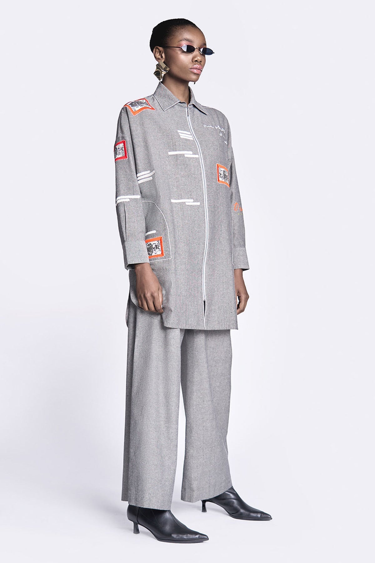 Flared Pants of (Fish Patch Overshirt)