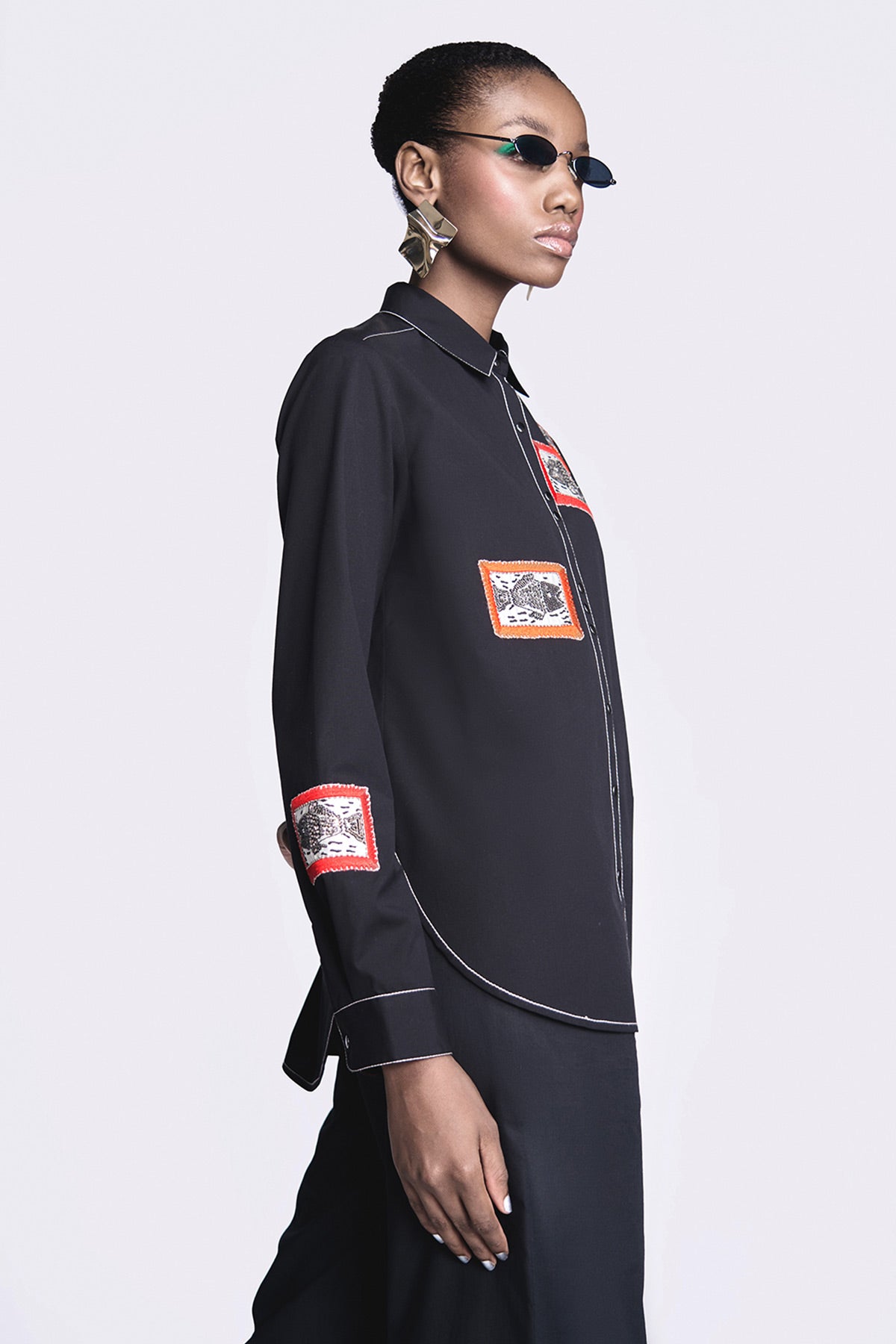 Fish Patch High Low Shirt