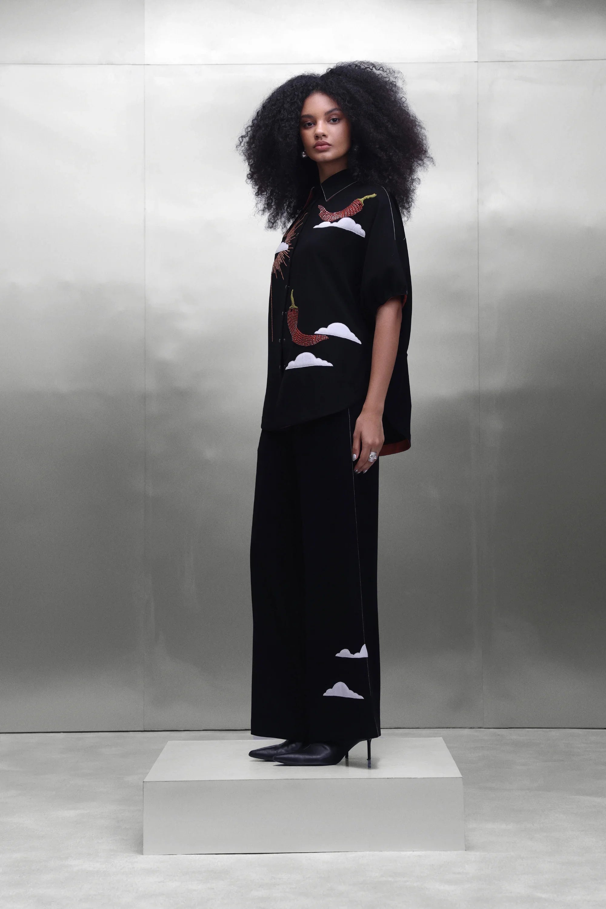 FLARED PANTS OF ( SUN AND SPICE BOXY SHIRT )