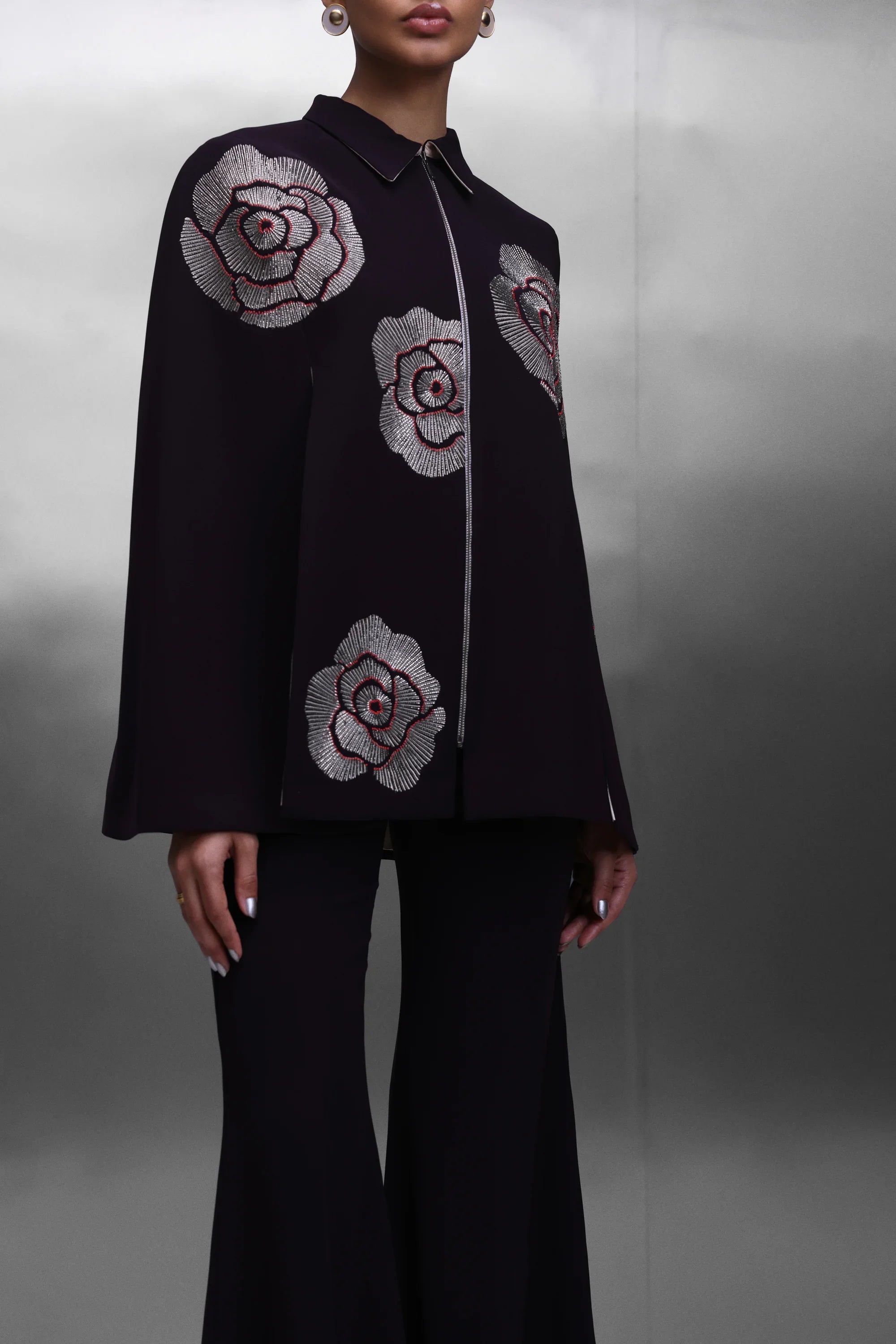 BELL BOTTOM PANTS OF ( GEOMETRIC ROSES CAPE )