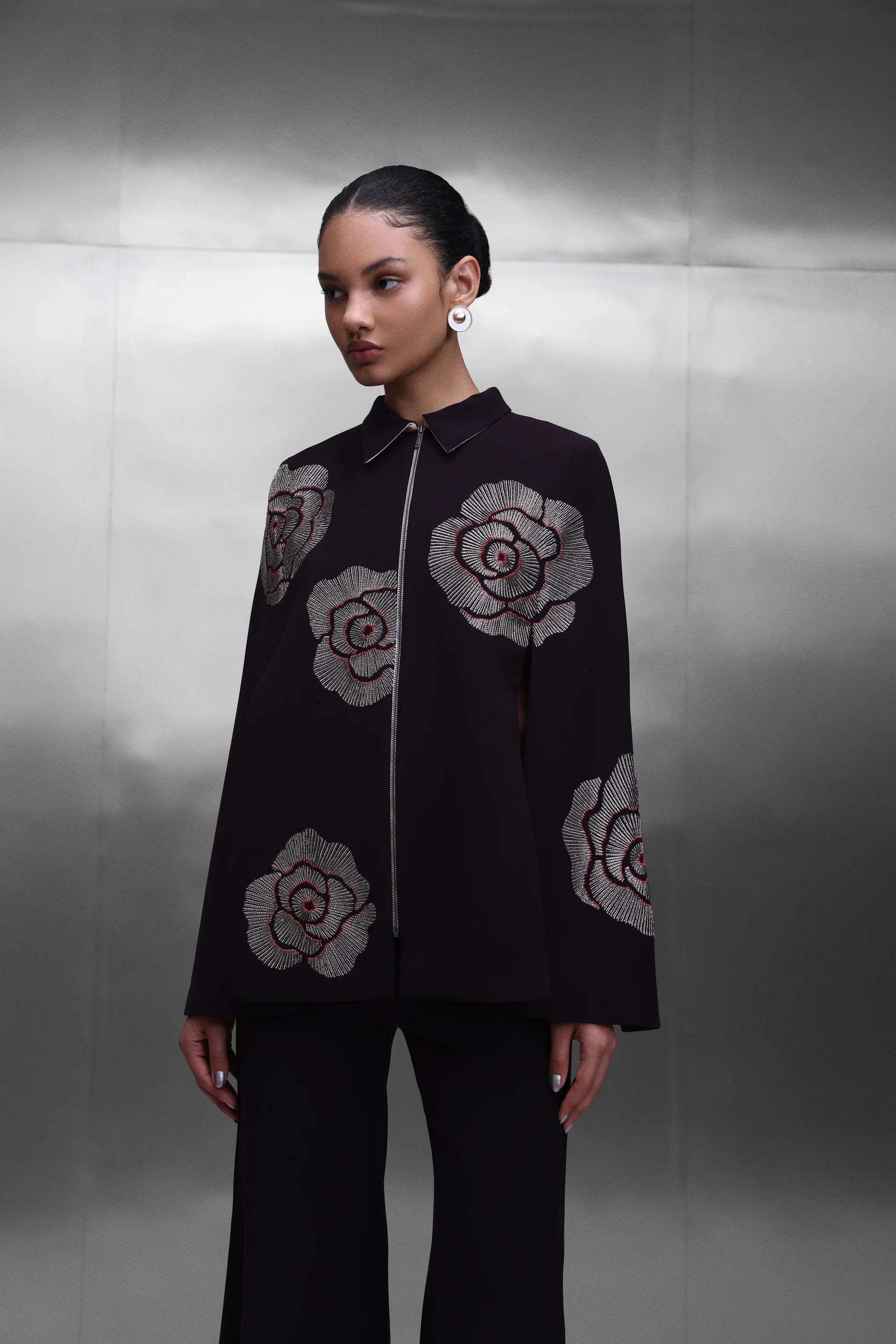 BELL BOTTOM PANTS OF ( GEOMETRIC ROSES CAPE )