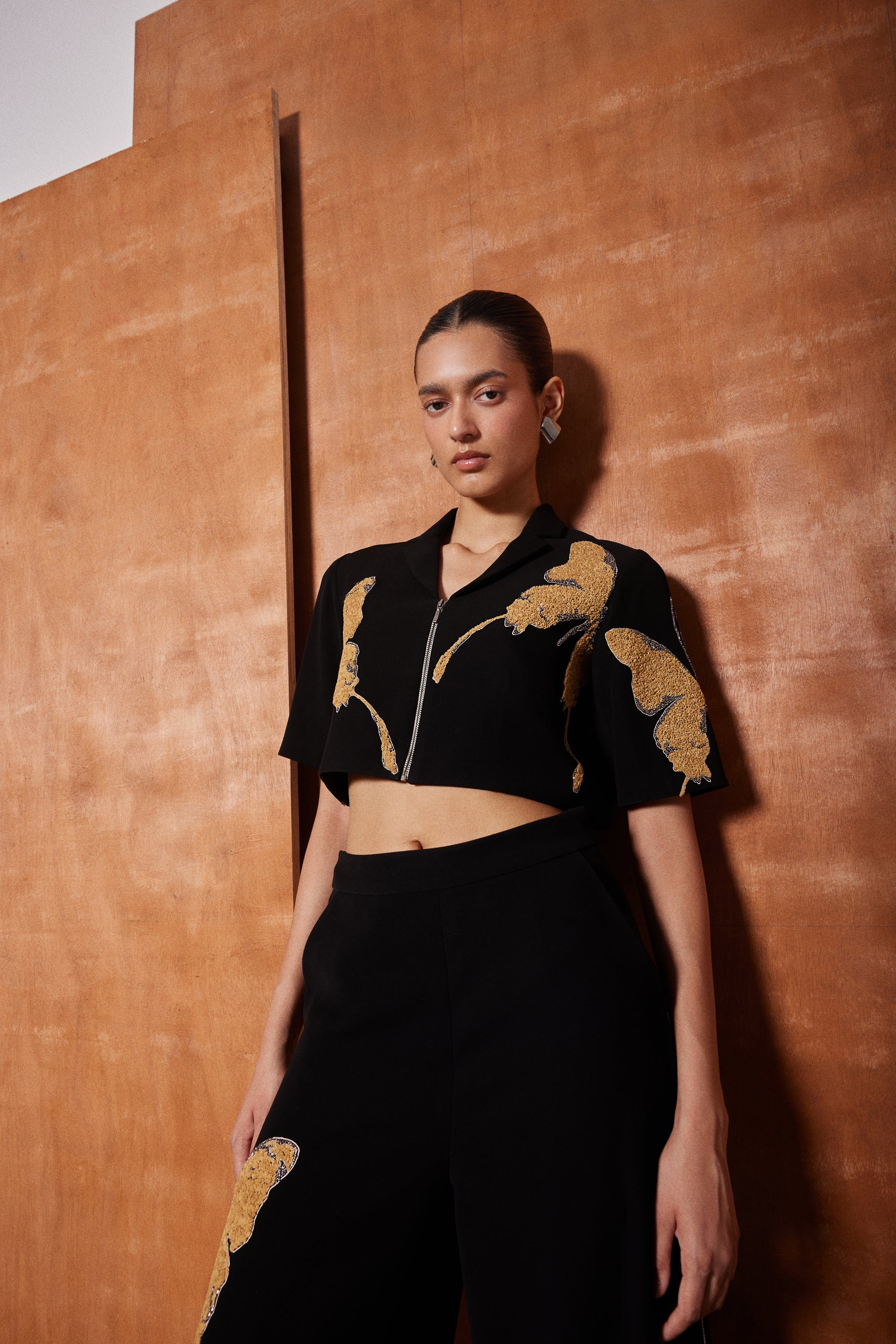 FADING BUTTERFLY CROPPED SHIRT
