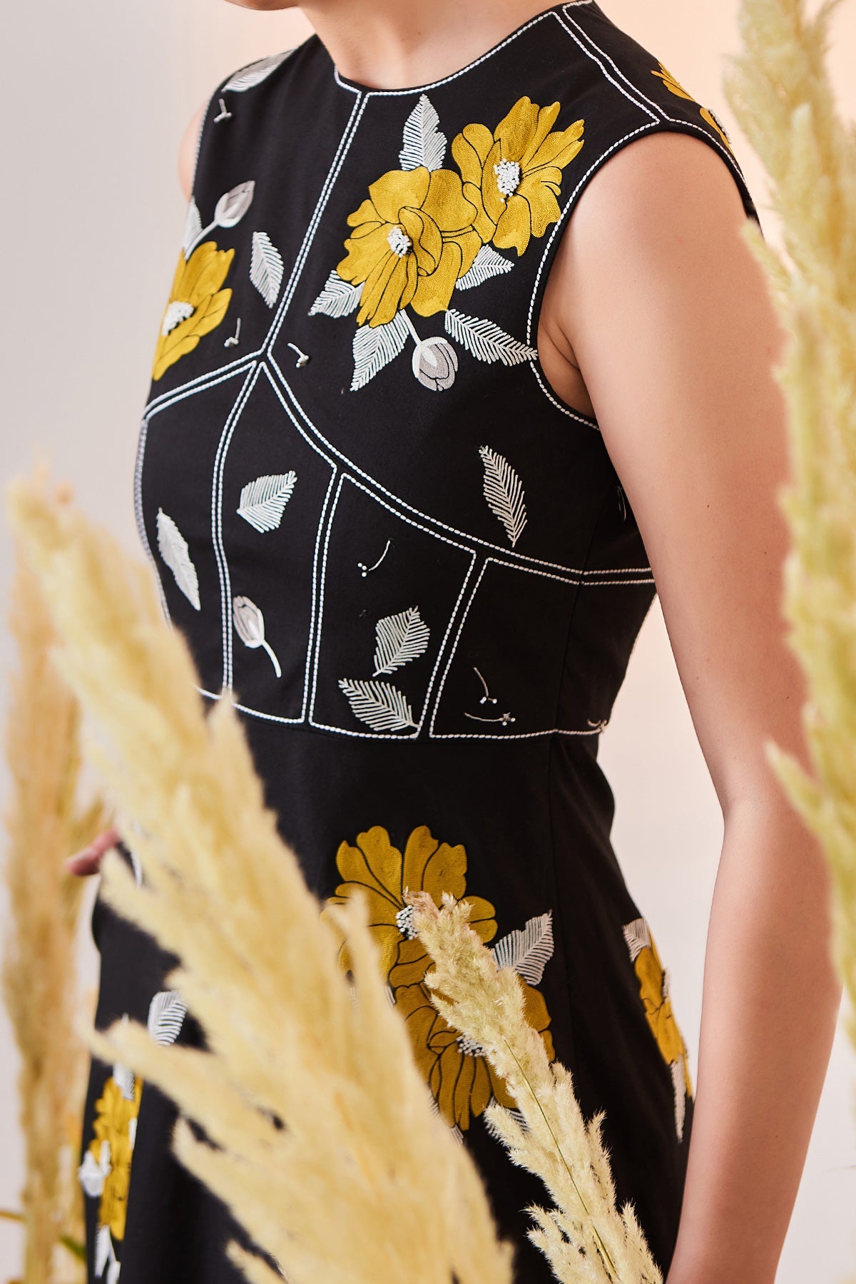 Blooming Flower Corset Midi Dress
