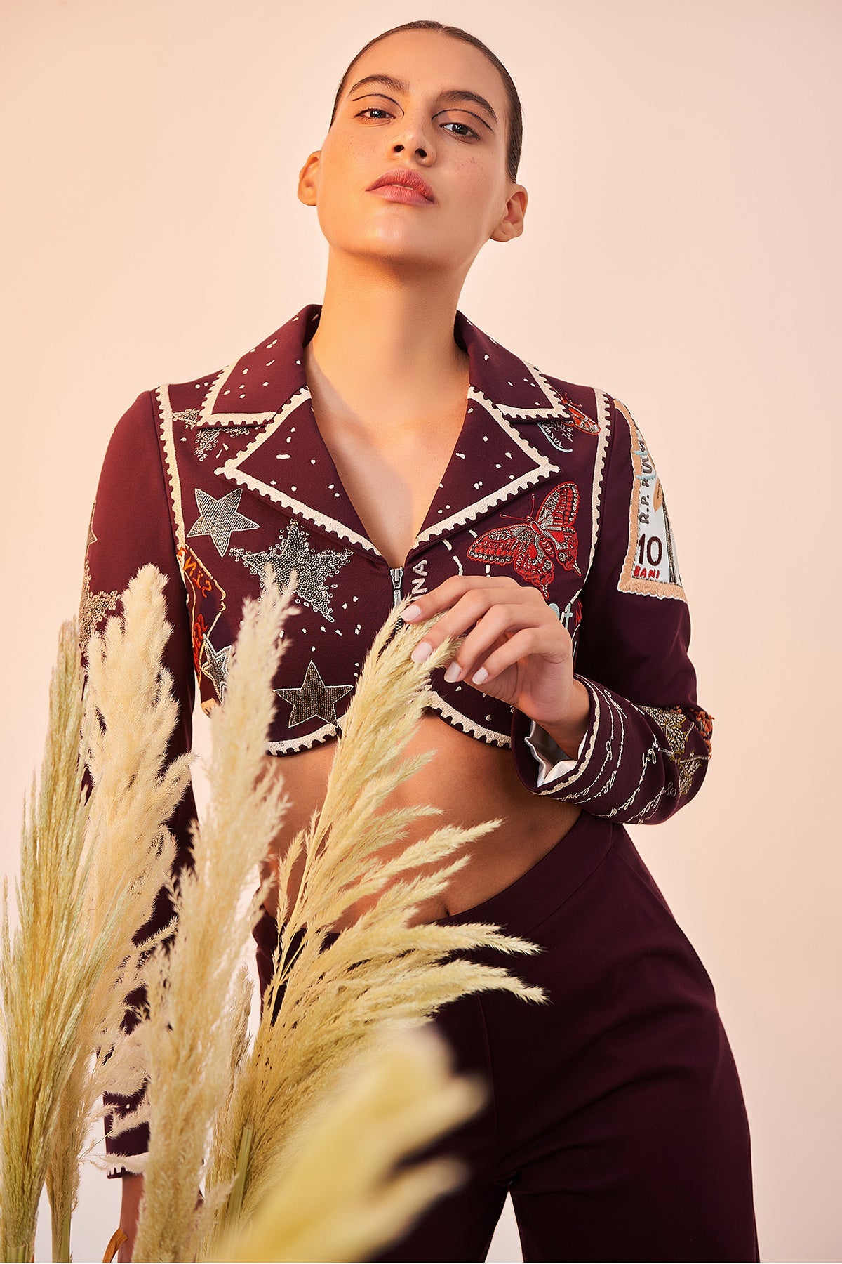 Postcard Cropped Blazer And Flared Pant