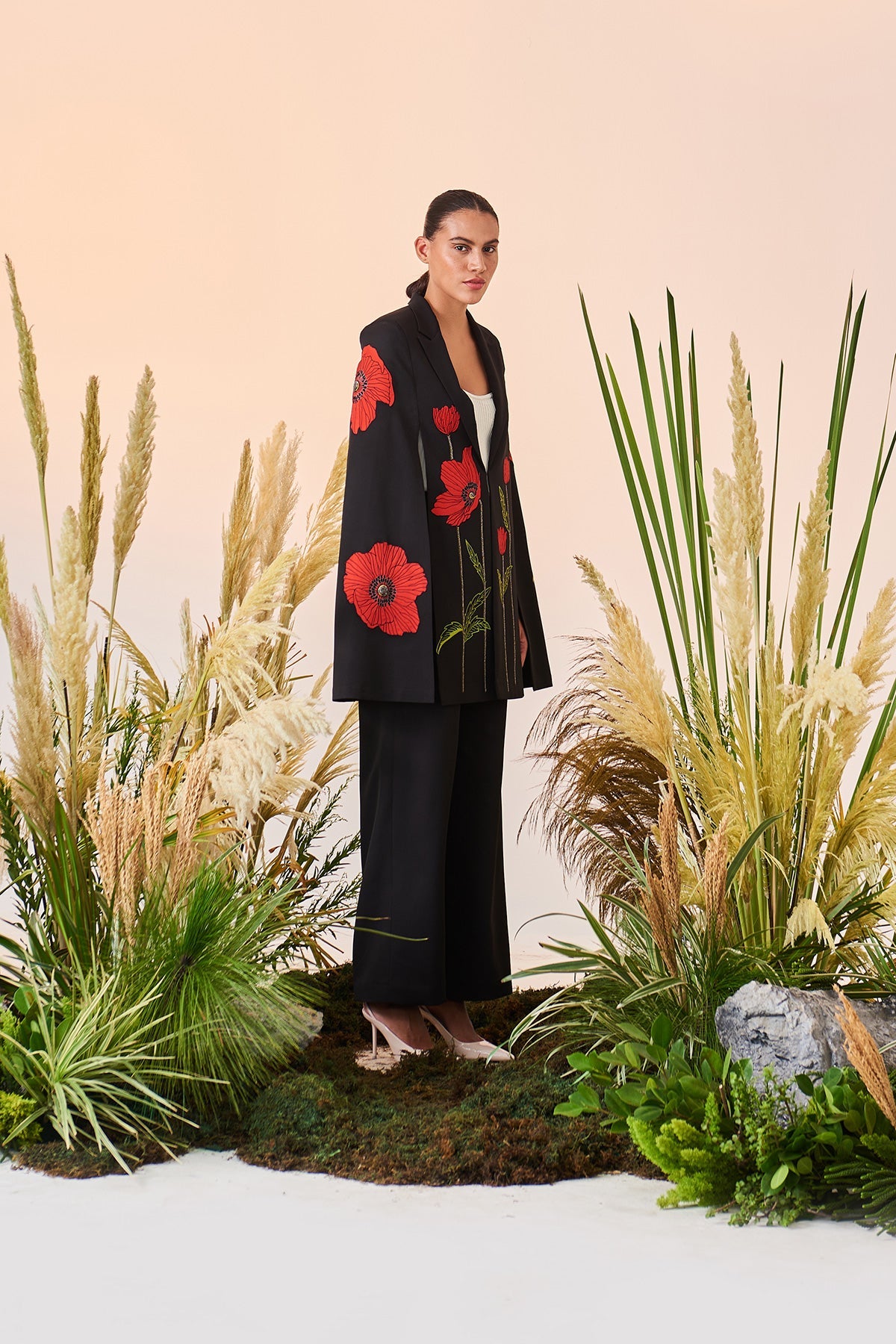 Poppy Long Cape And Straight Pant
