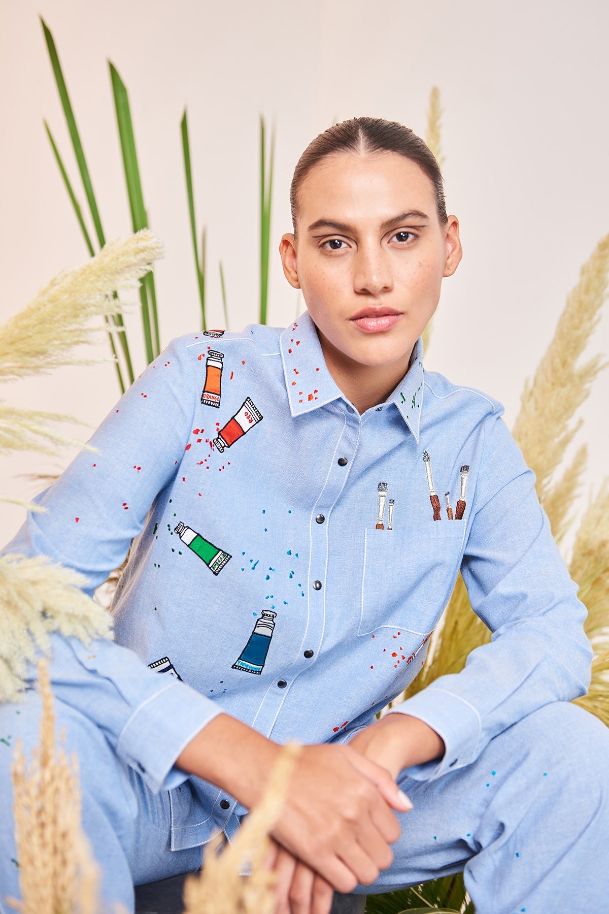 Paint Brush High Low Shirt