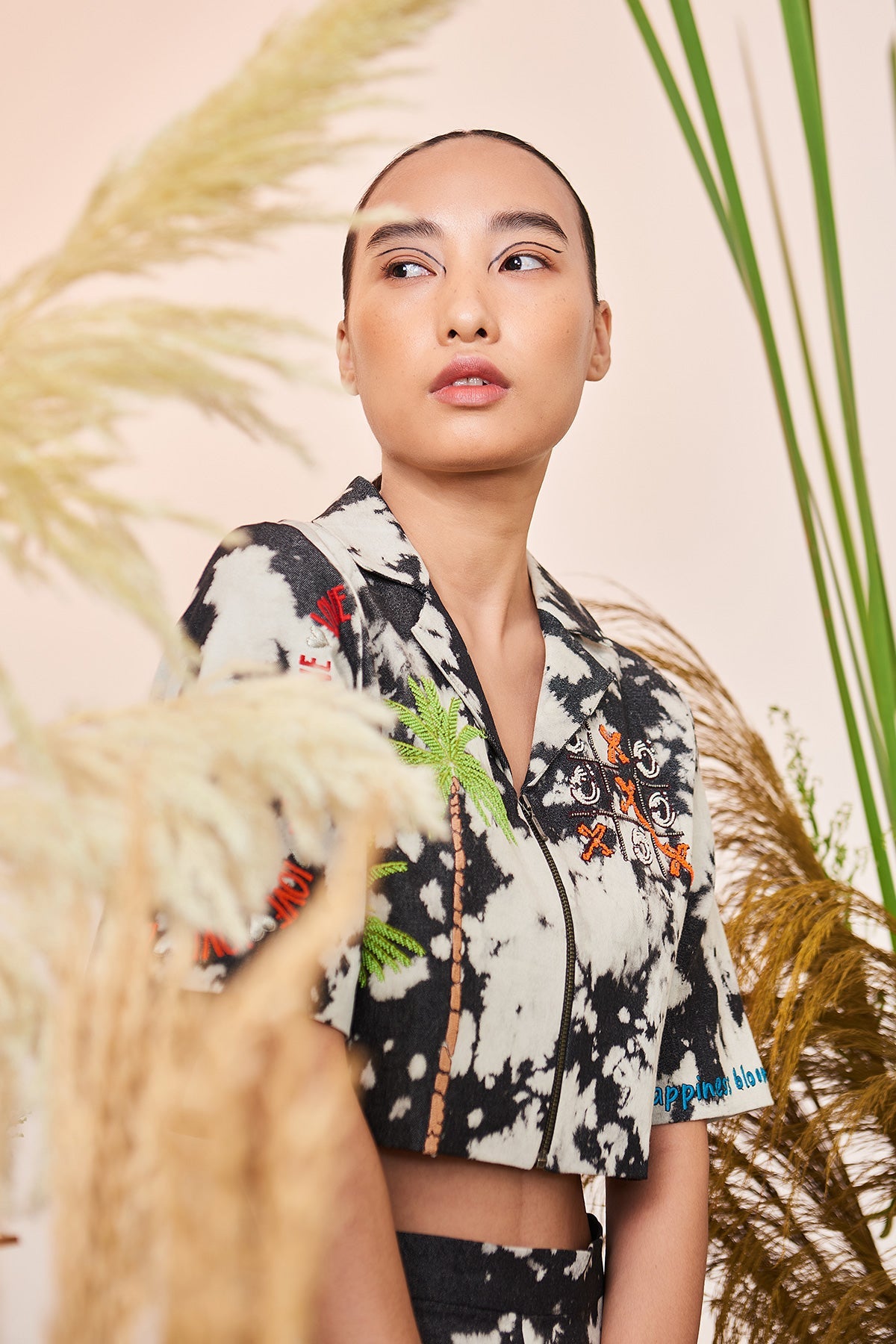 Love Circle Cropped Shirt And Shorts