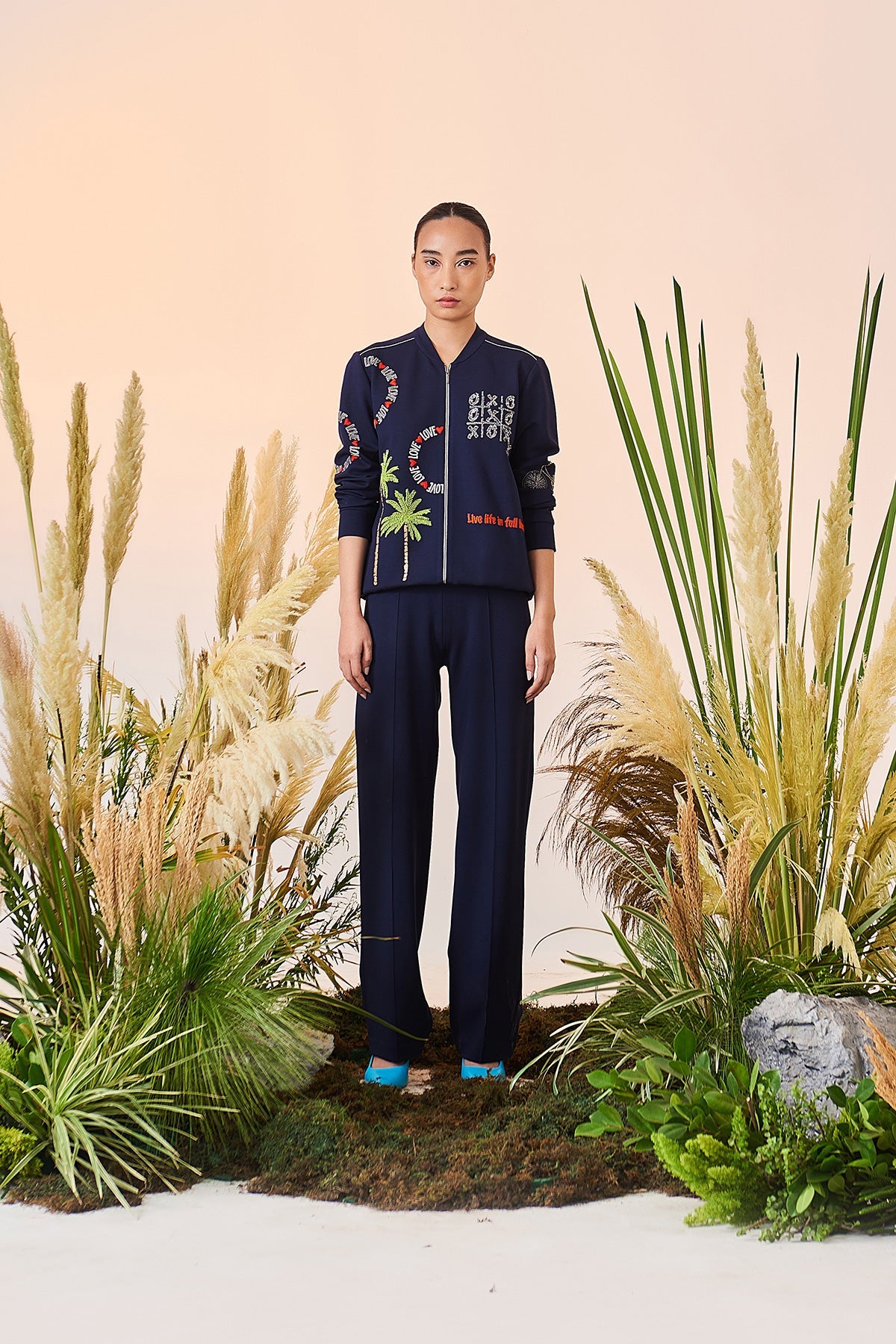 Pintucked Pant Of (Love Circle Bomber)
