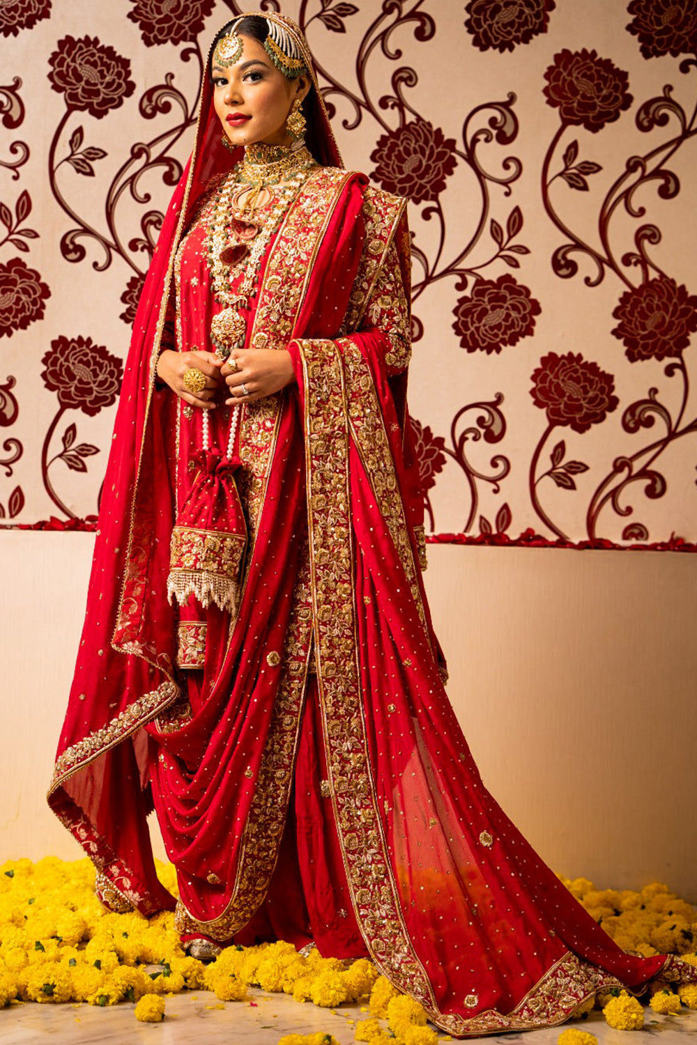 Sheenaz-E-Aroosa Red Khada Dupatta