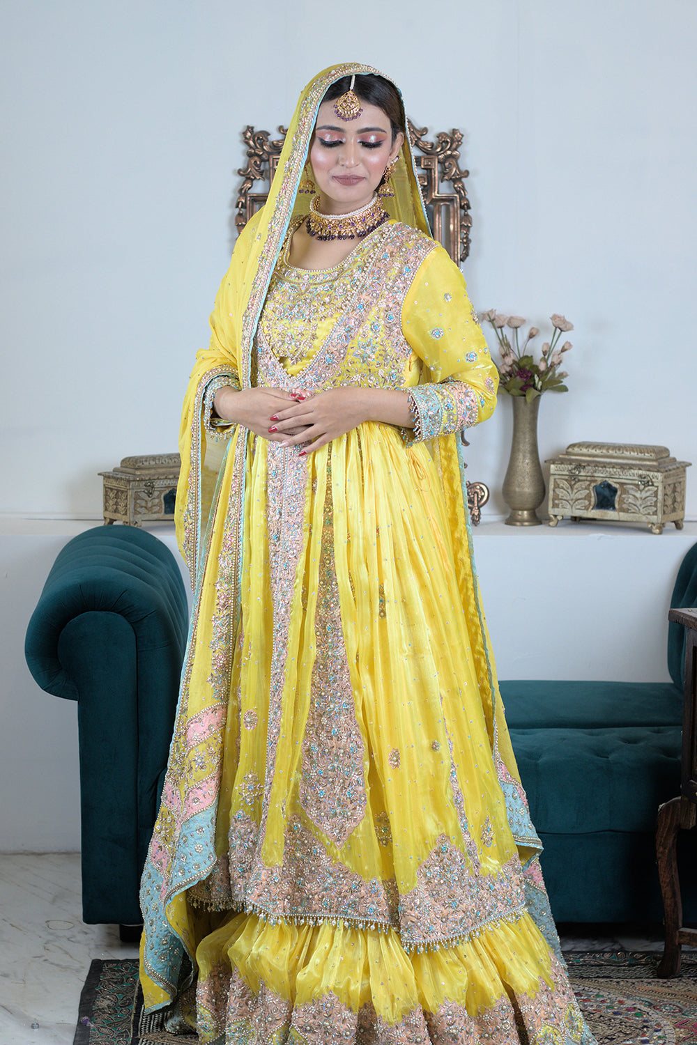 Farshi Lehenga with Blouse And Embellished Jacket