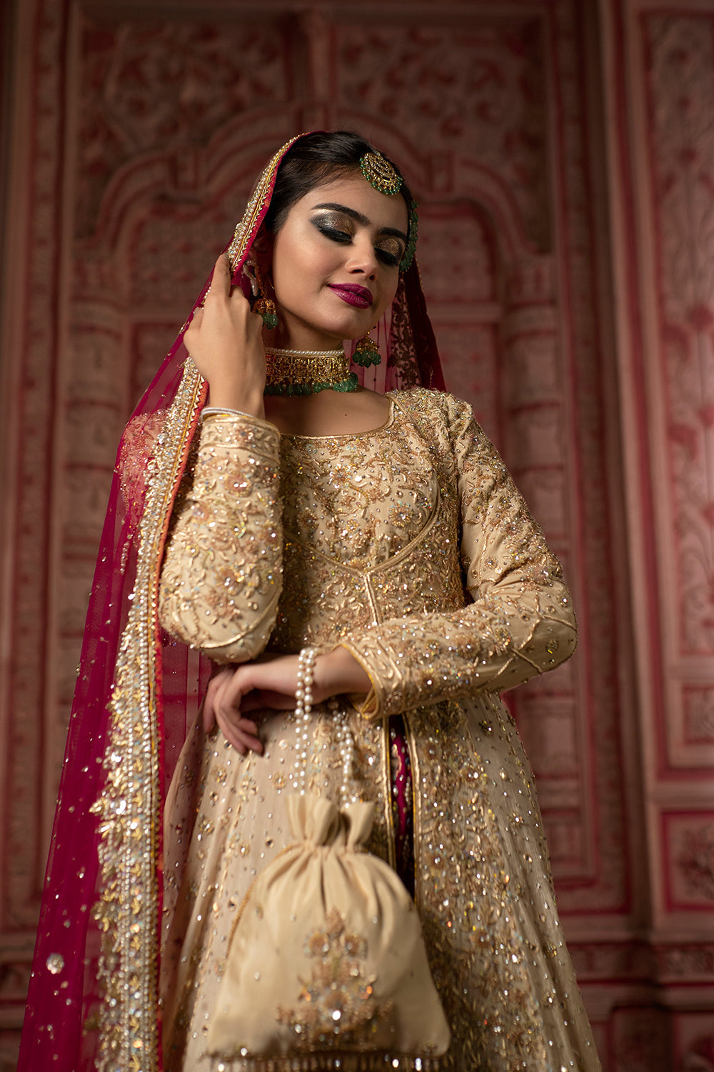 Golden Jacket with Bridal Gharara