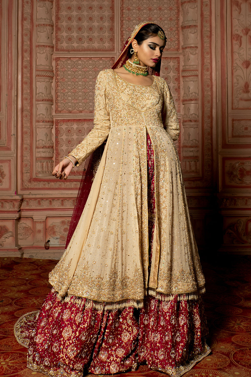 Golden Jacket with Bridal Gharara