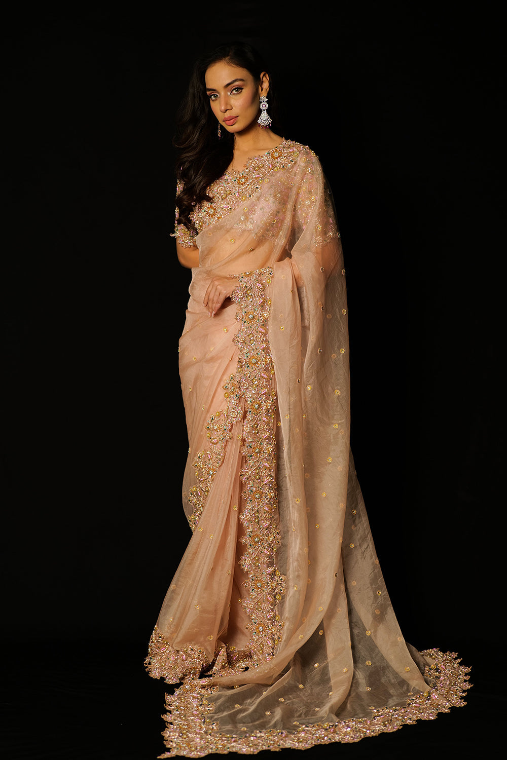 Buttercream Organza Saree