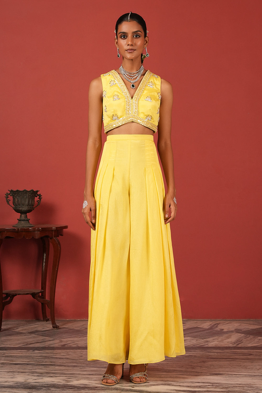 Sunshine Yellow Indo-Western Fusion Set