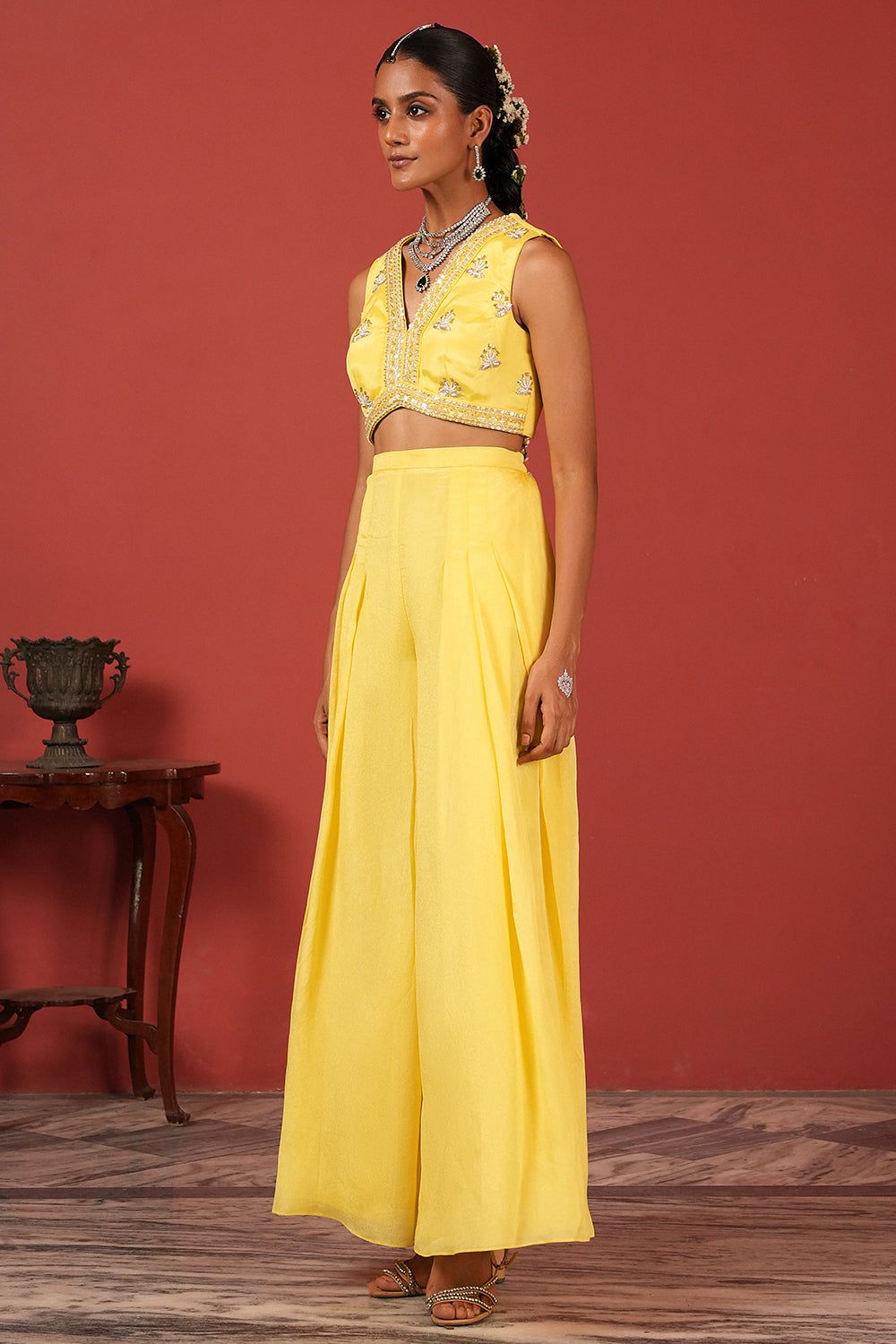 Sunshine Yellow Indo-Western Fusion Set