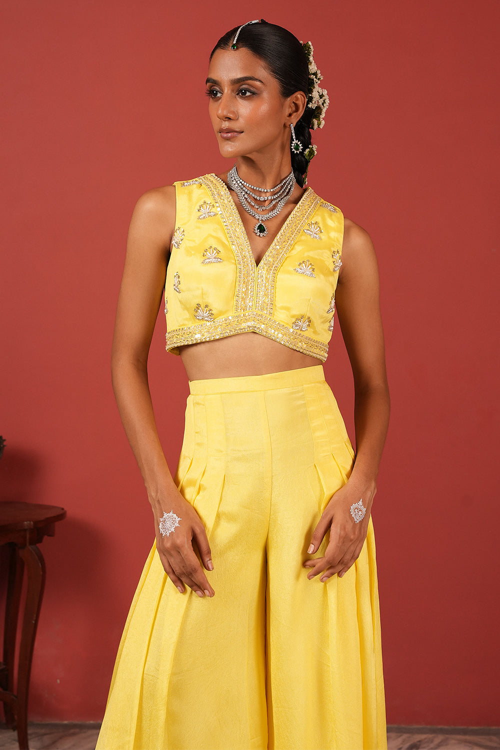Sunshine Yellow Indo-Western Fusion Set