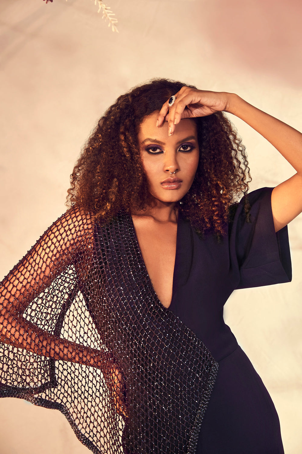 Purple Jumpsuit with Latticework