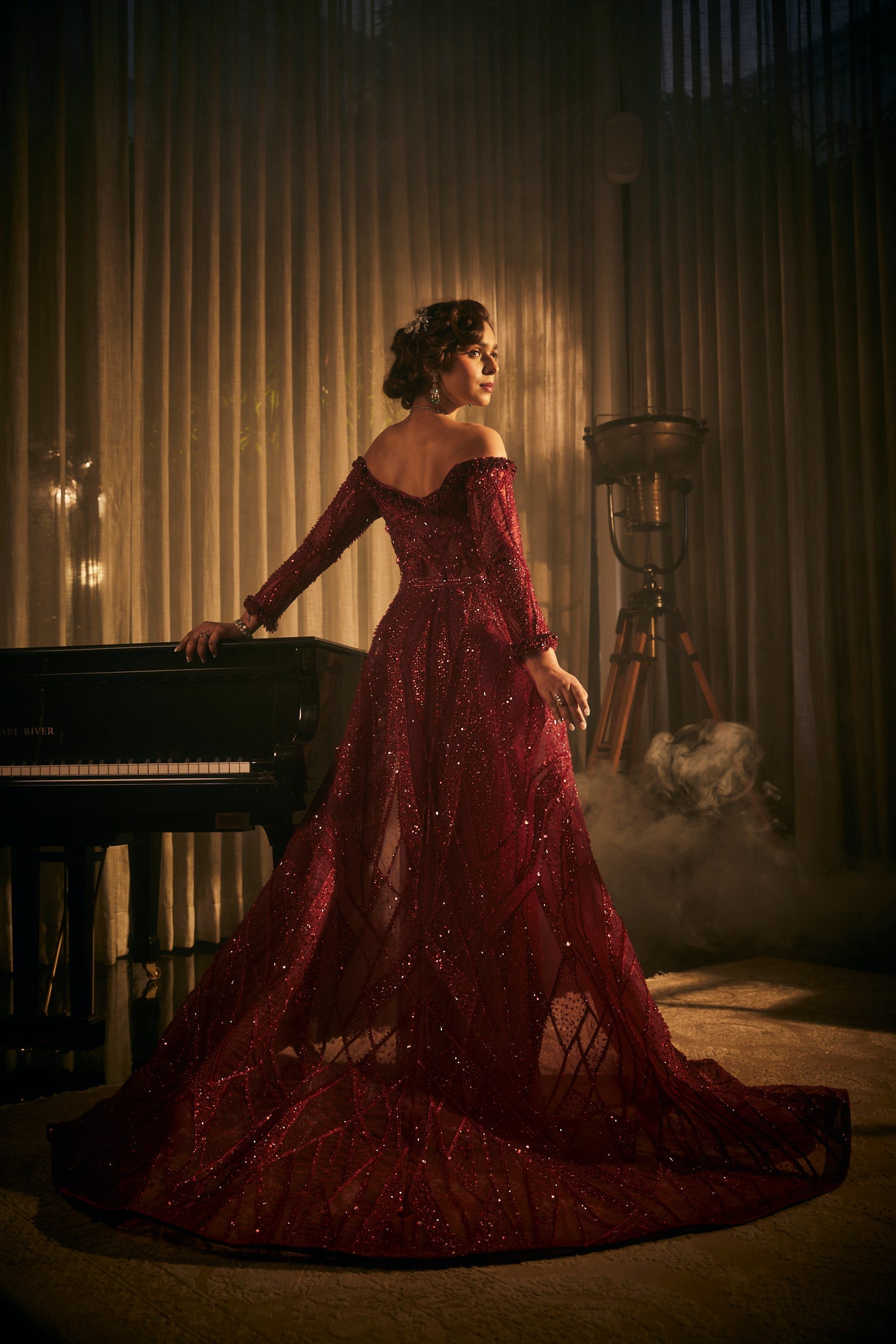 CY Amit GT Traine de Passion Embroidered Gown Back 1