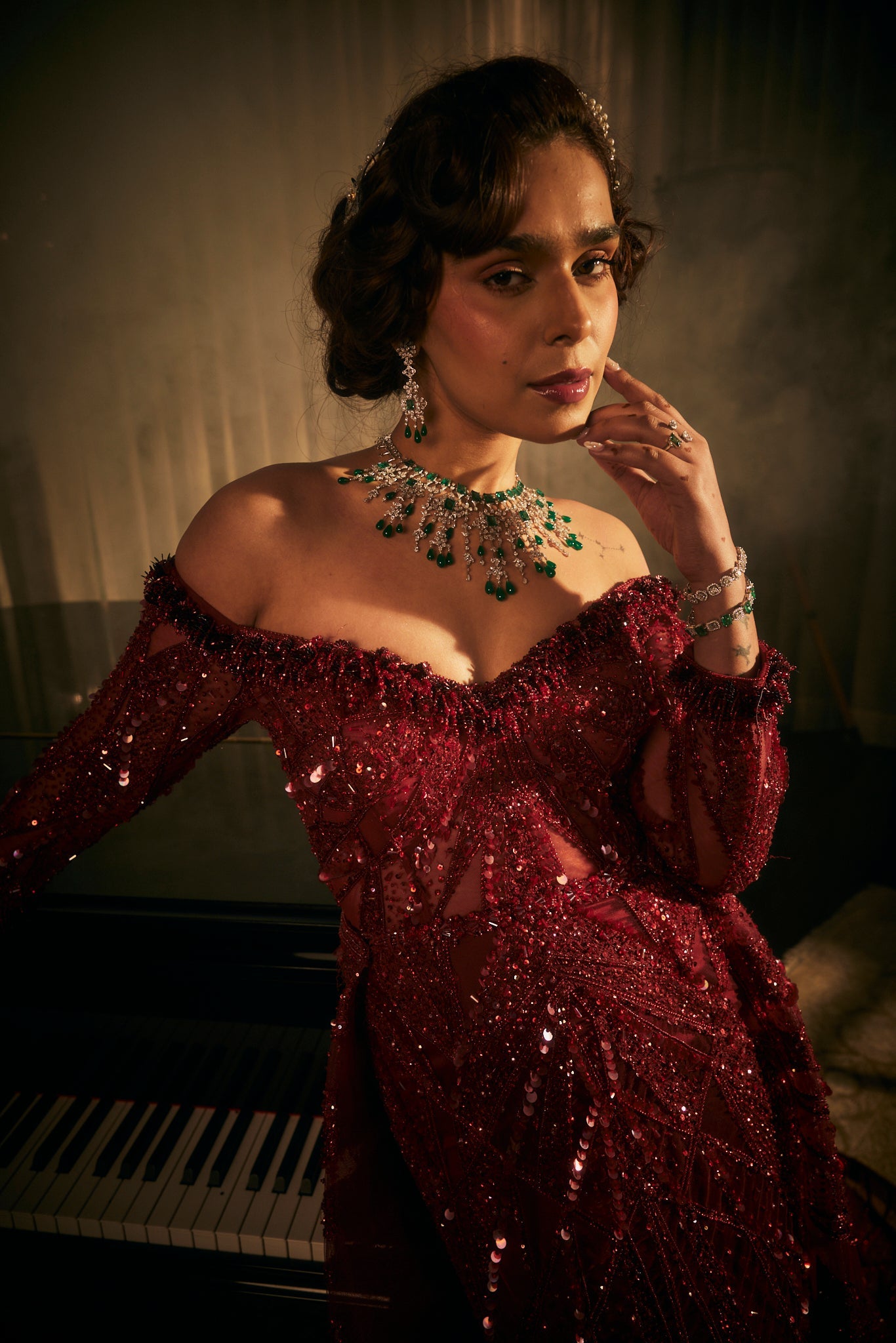 CY Amit GT Traine de Passion Embroidered Gown Closeup 2