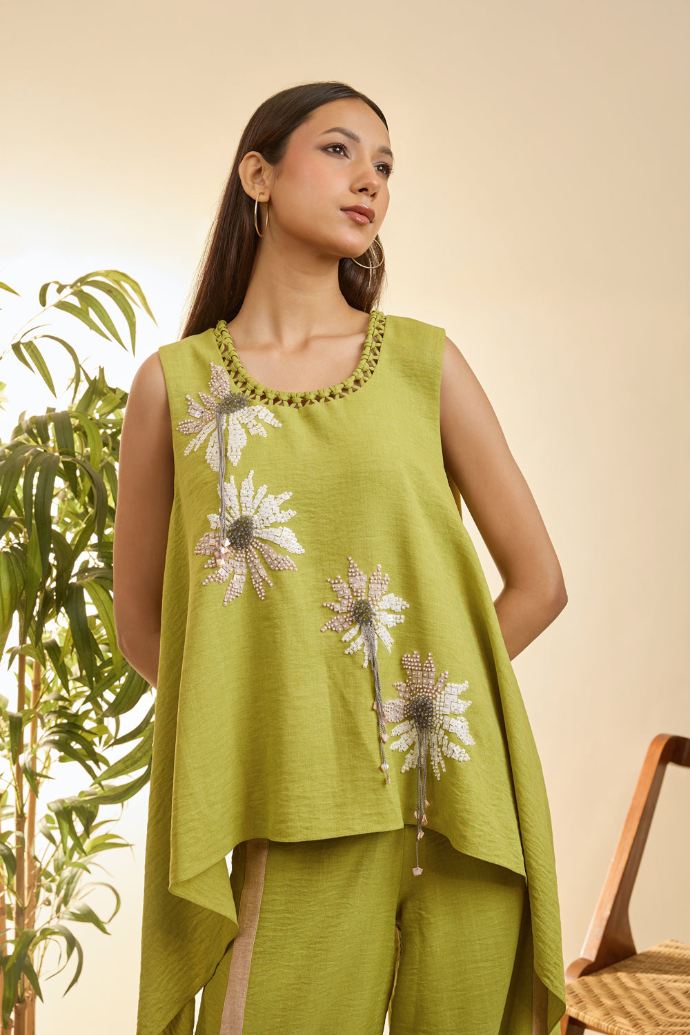 Yellow Soft Bloom Co-Ord Set With Intricate Detailing