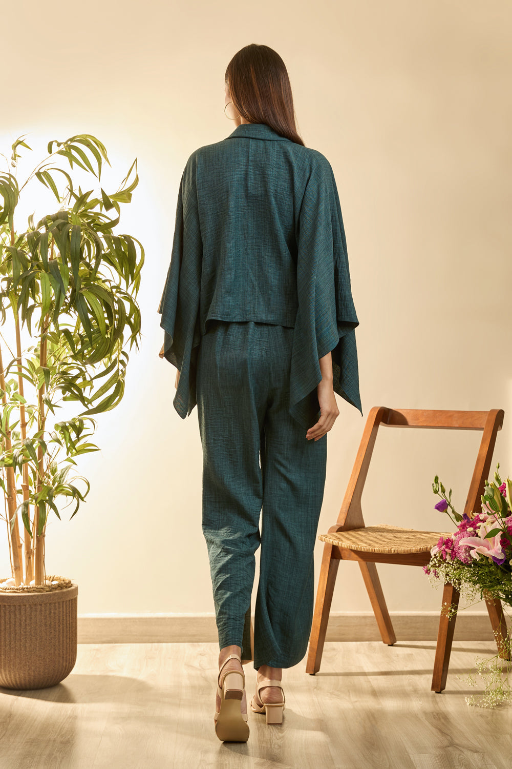 Green Poncho Style Coord