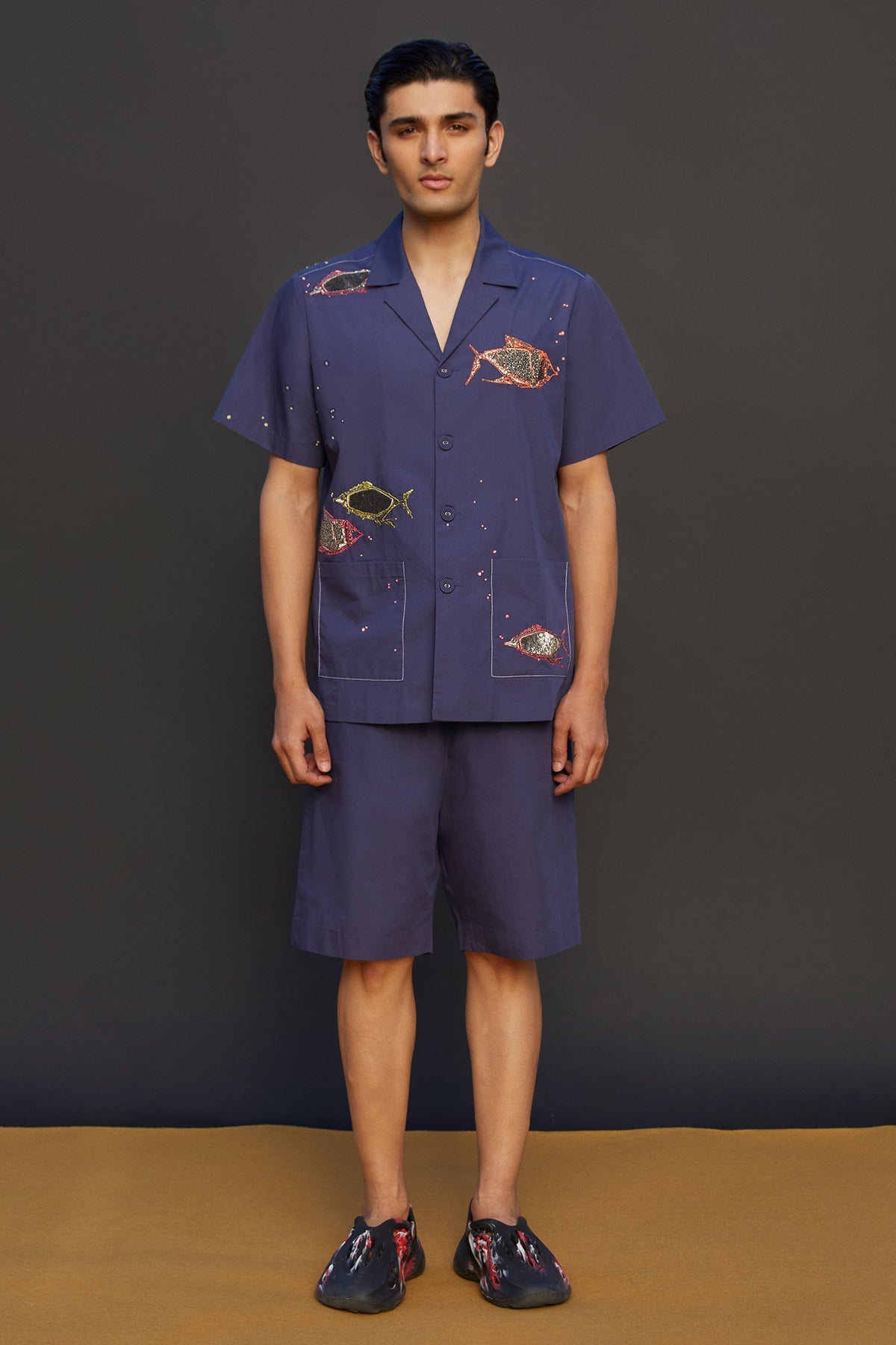 Boxy Shorts Of "(Fish Half Sleeves Shirt)"